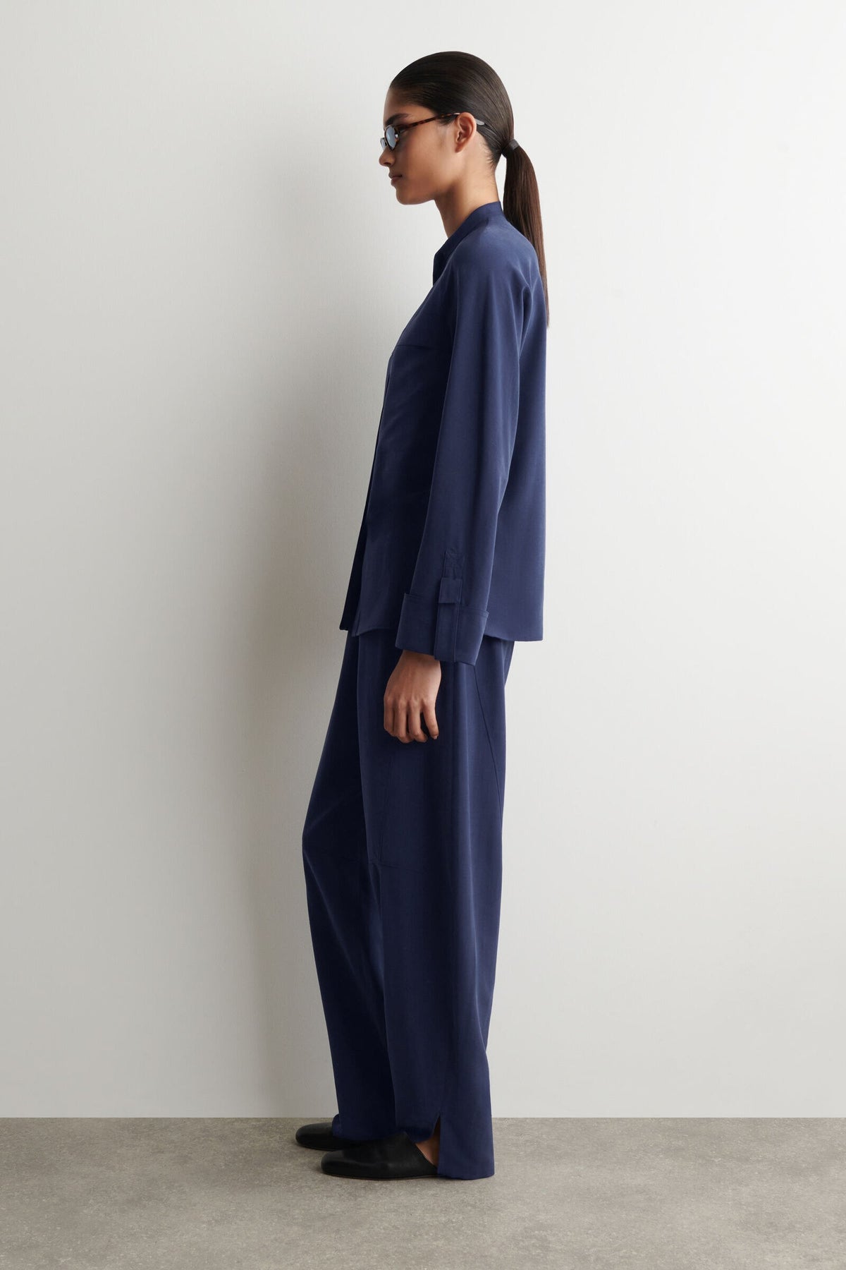 CAMISA UTILITY FLUIDA - MARINO