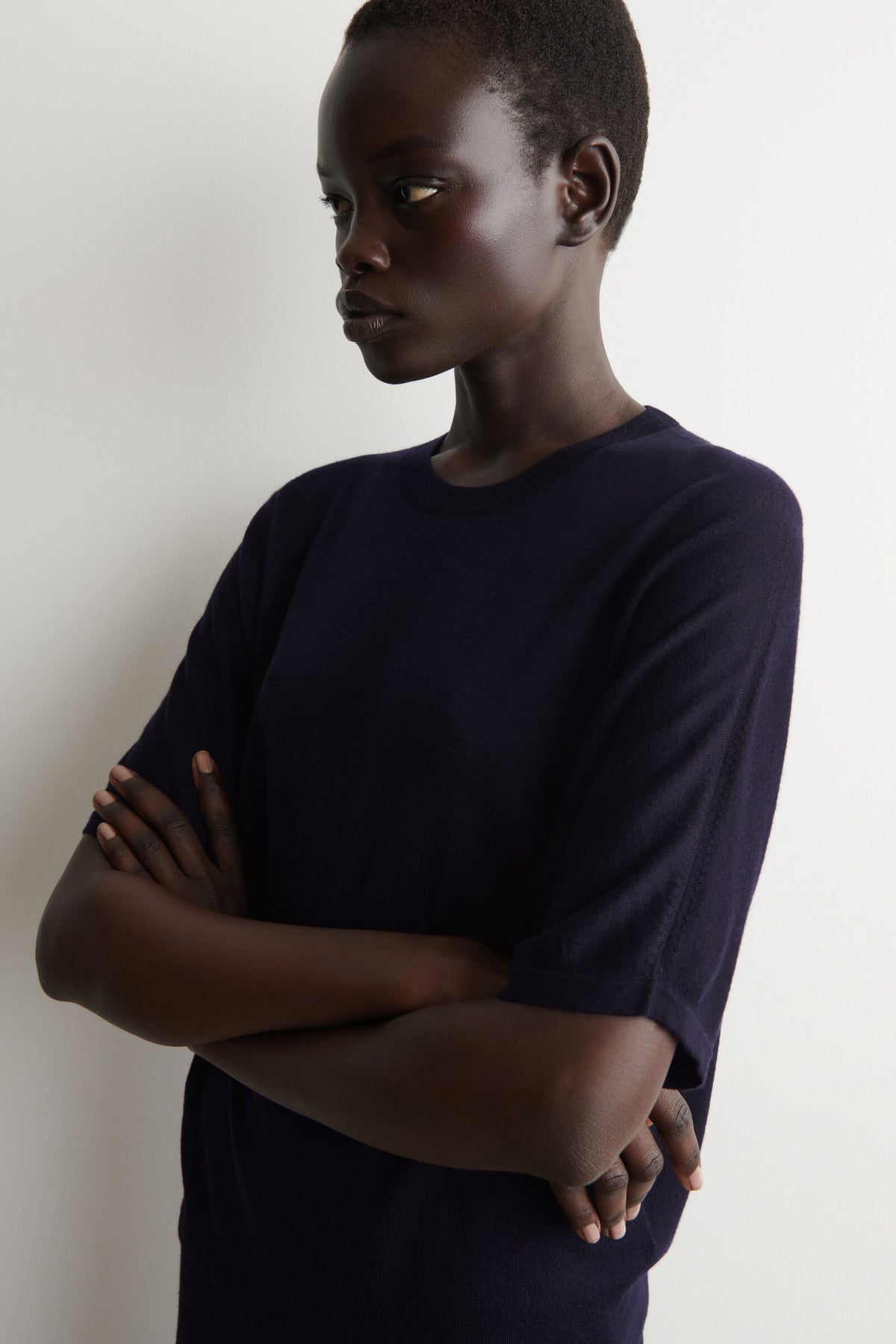 CAMISETA DE LANA MERINO TEJIDA - AZUL MARINO - StillMedia/Lookbook