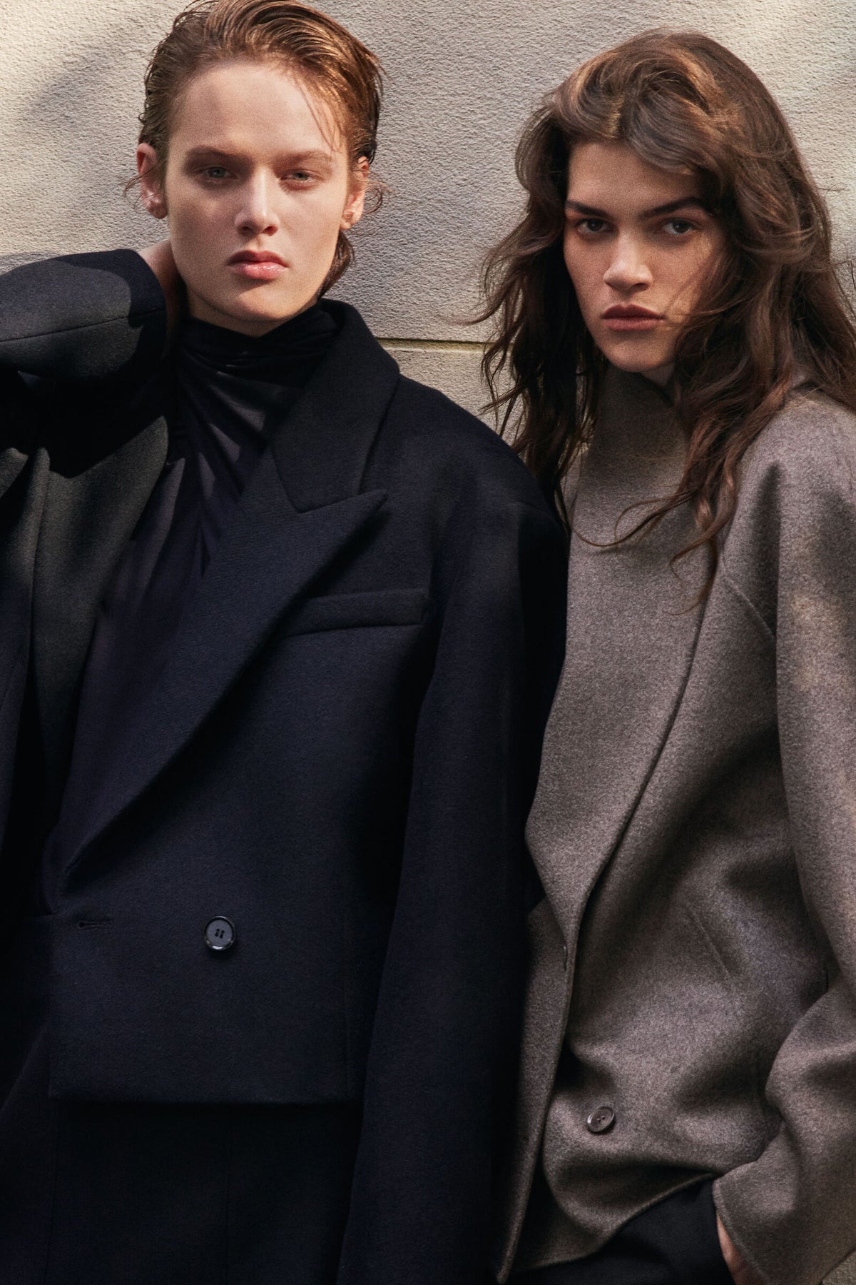 SACO OVERSIZE CORTO DE MEZCLA DE LANA - MARINO | Lookbook