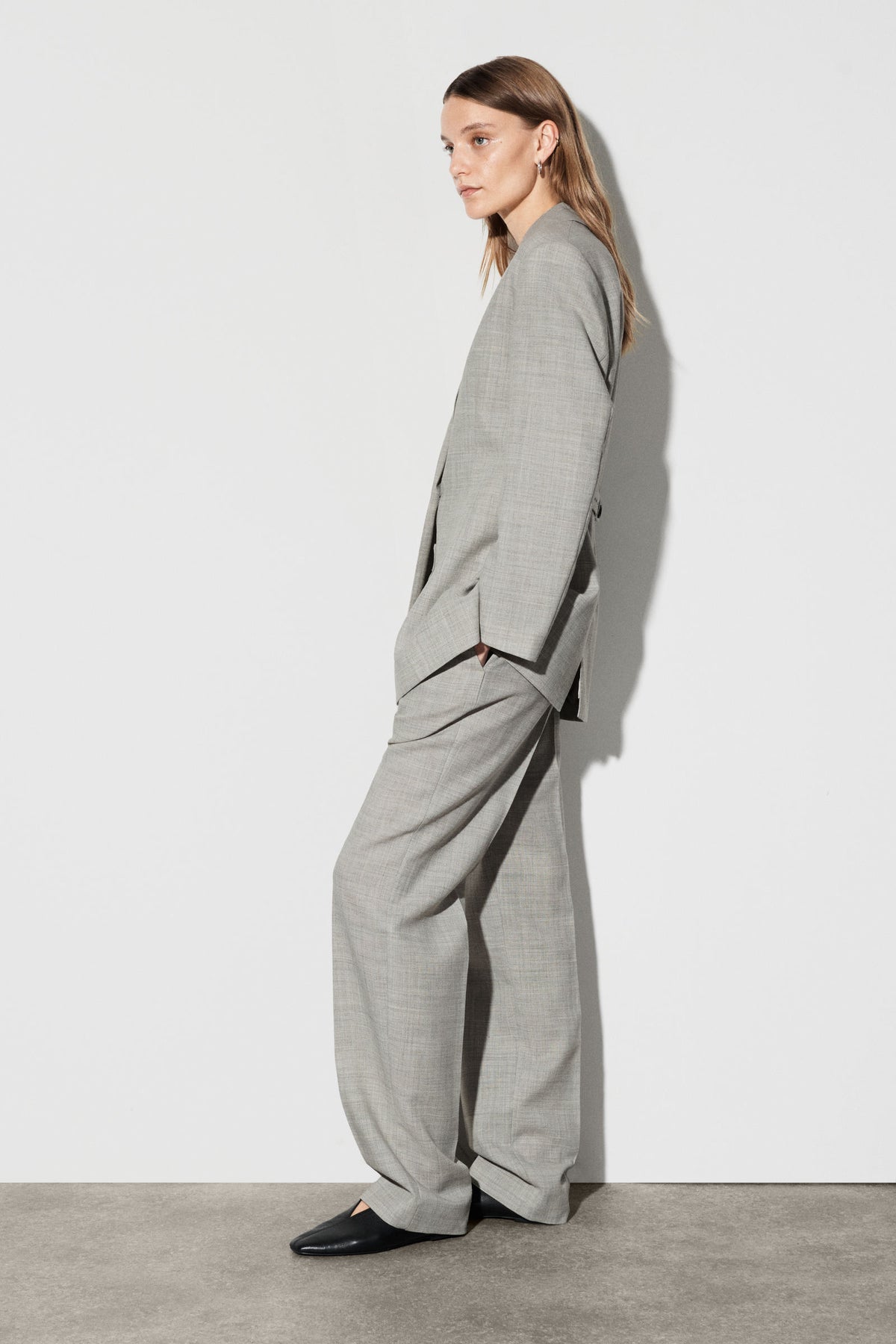 BLAZER ESTRUCTURADO DE MEZCLA DE LANA - TAUPE JASPEADO - StillMedia/Lookbook