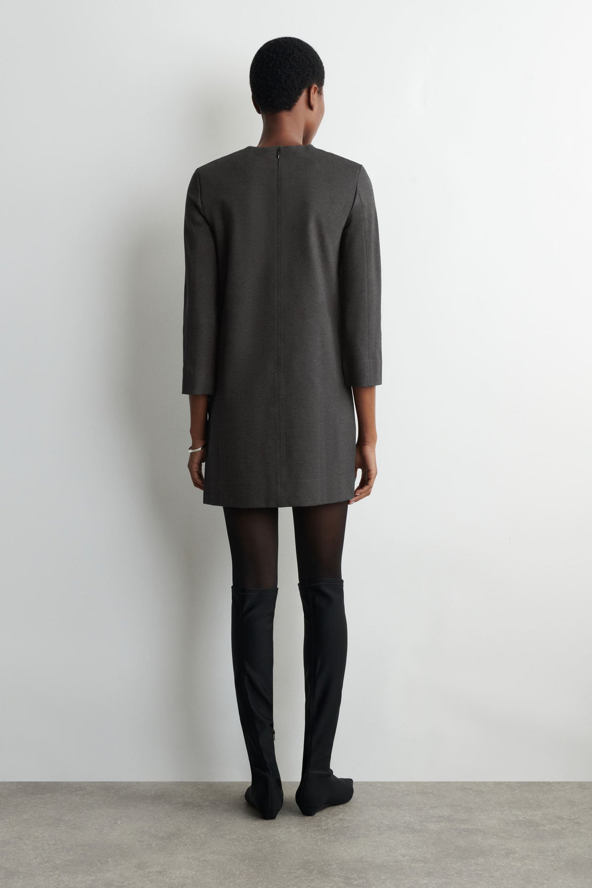 VESTIDO MINI DE JERSEY SASTRERO - GRIS OSCURO - StillMedia/Lookbook