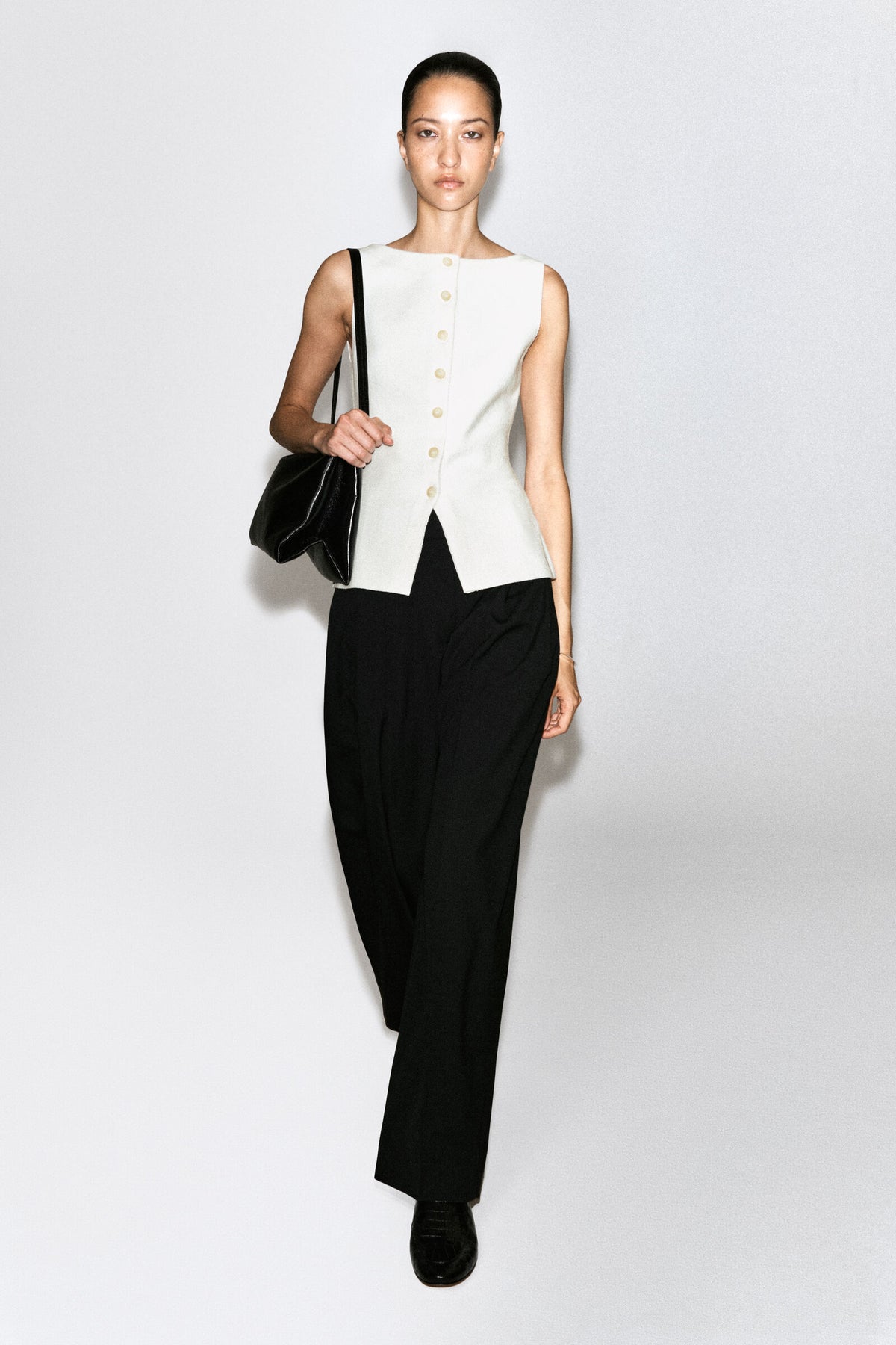 CHALECO DE CREPE DE MEZCLA DE ALGODÓN - BLANCO - StillMedia/Lookbook
