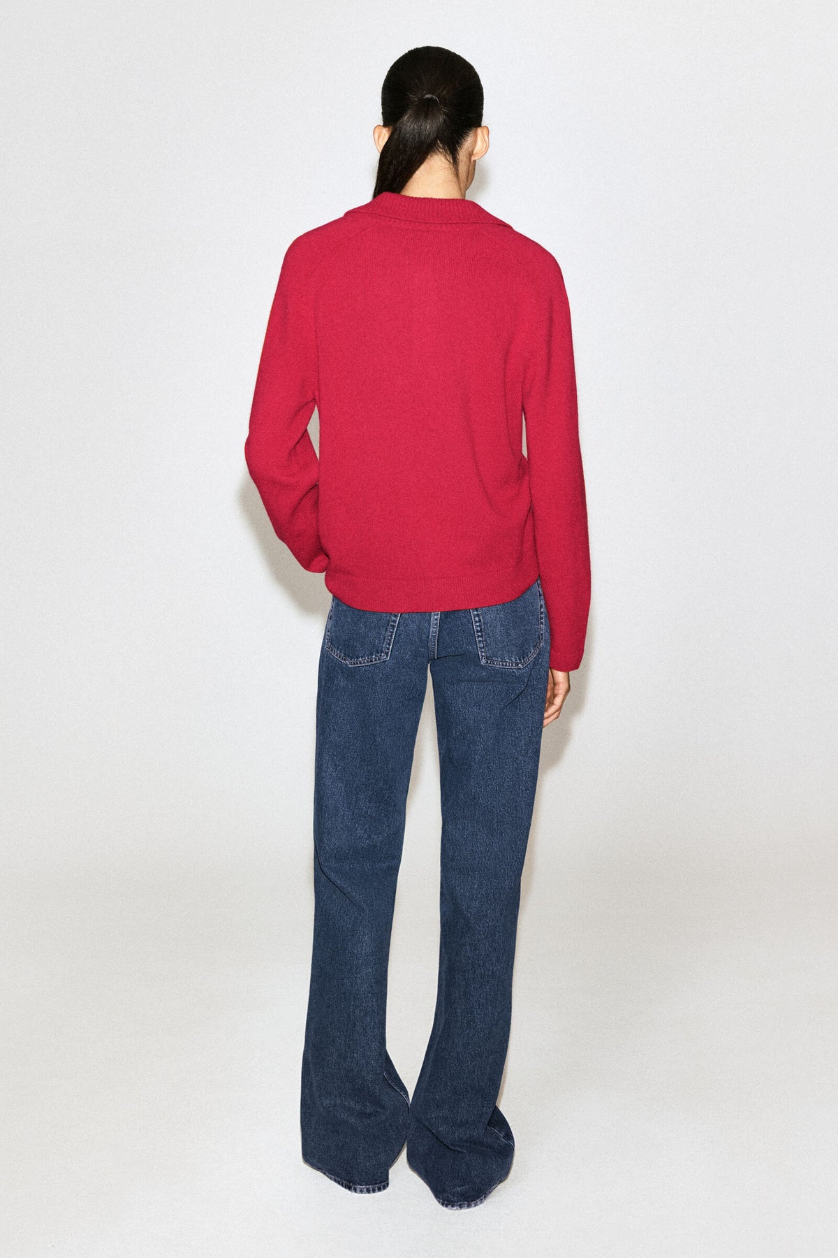CAMISA DE POLO DE LANA MERINO - ROJO