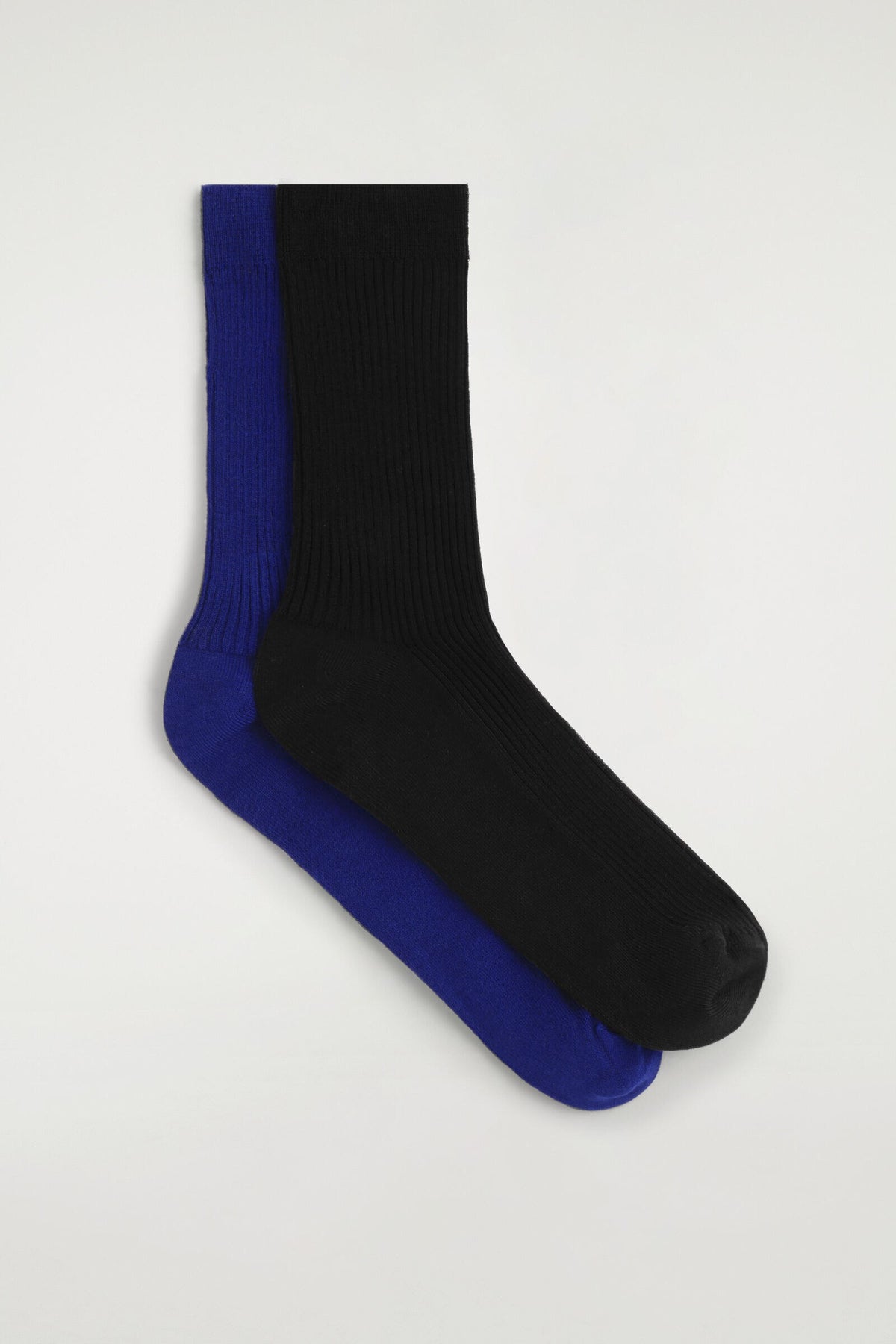 PAQUETE DE 2 PARES DE CALCETINES ACANALADOS - AZUL MARINO / AZUL COBALTO |
