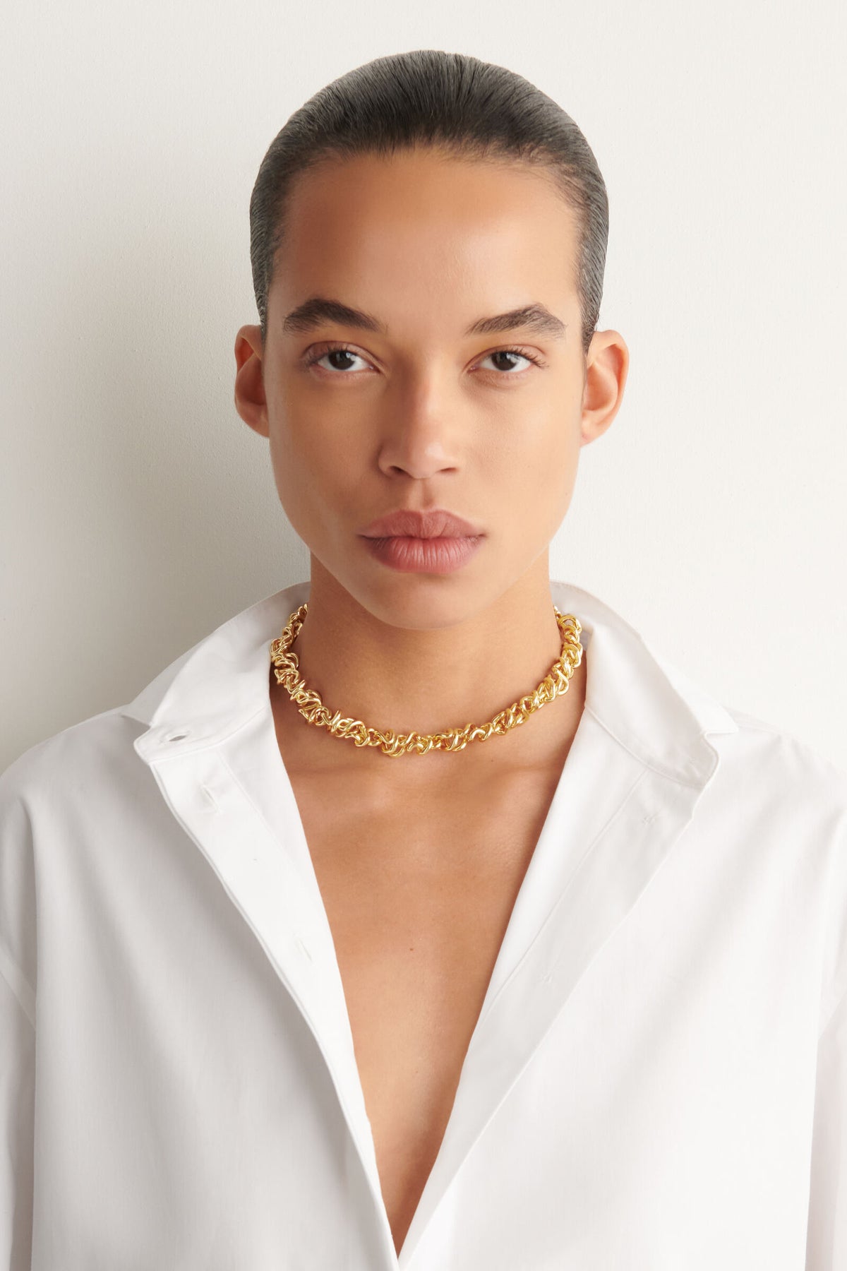 COLLAR DE CADENA ANUDADA - DORADO