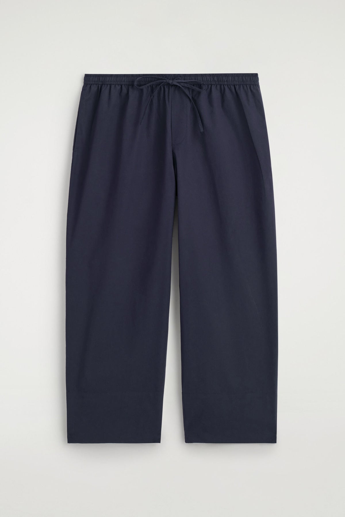 PANTALONES DE ALGODÓN DE CORTE RECTO CON CINTA AJUSTABLE - MARINO | DescriptiveStillLife