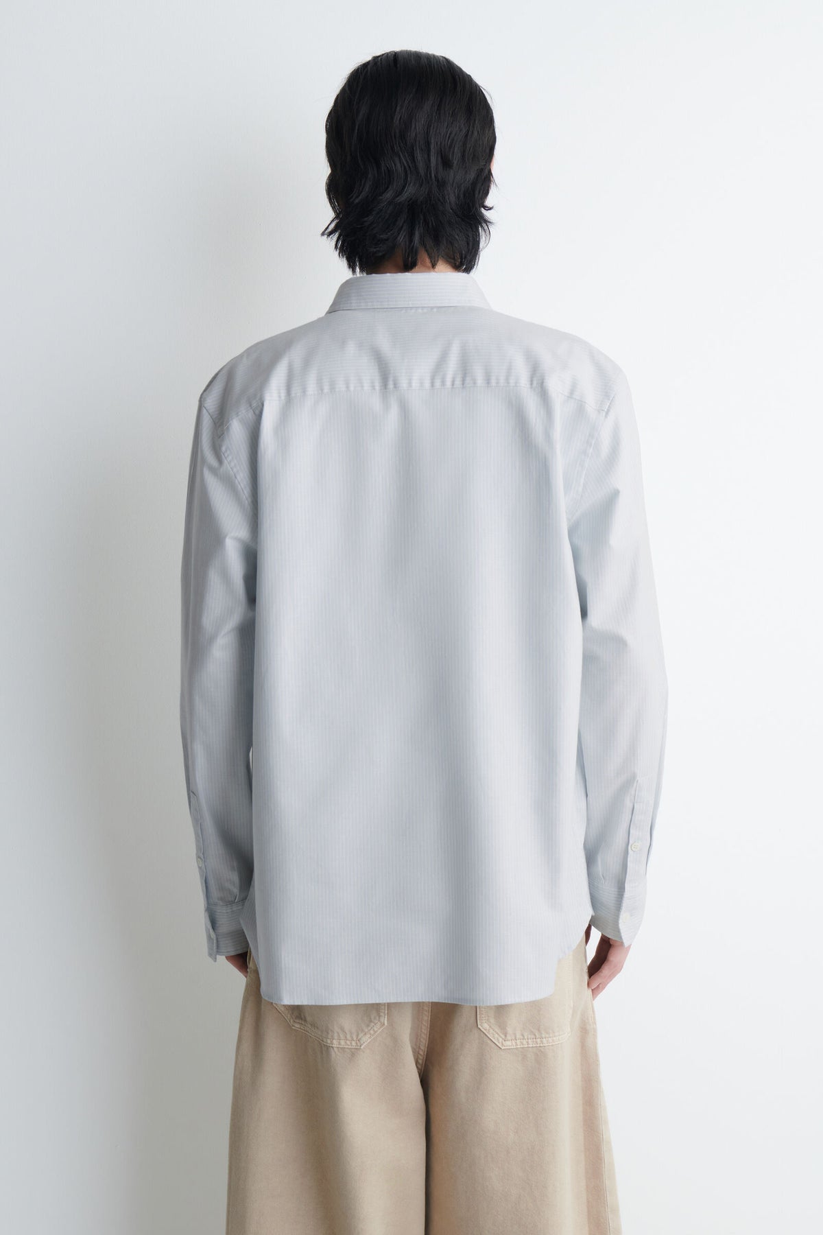 CAMISA DE ALGODÓN OXFORD - AZUL / BLANCO / RAYADO 
