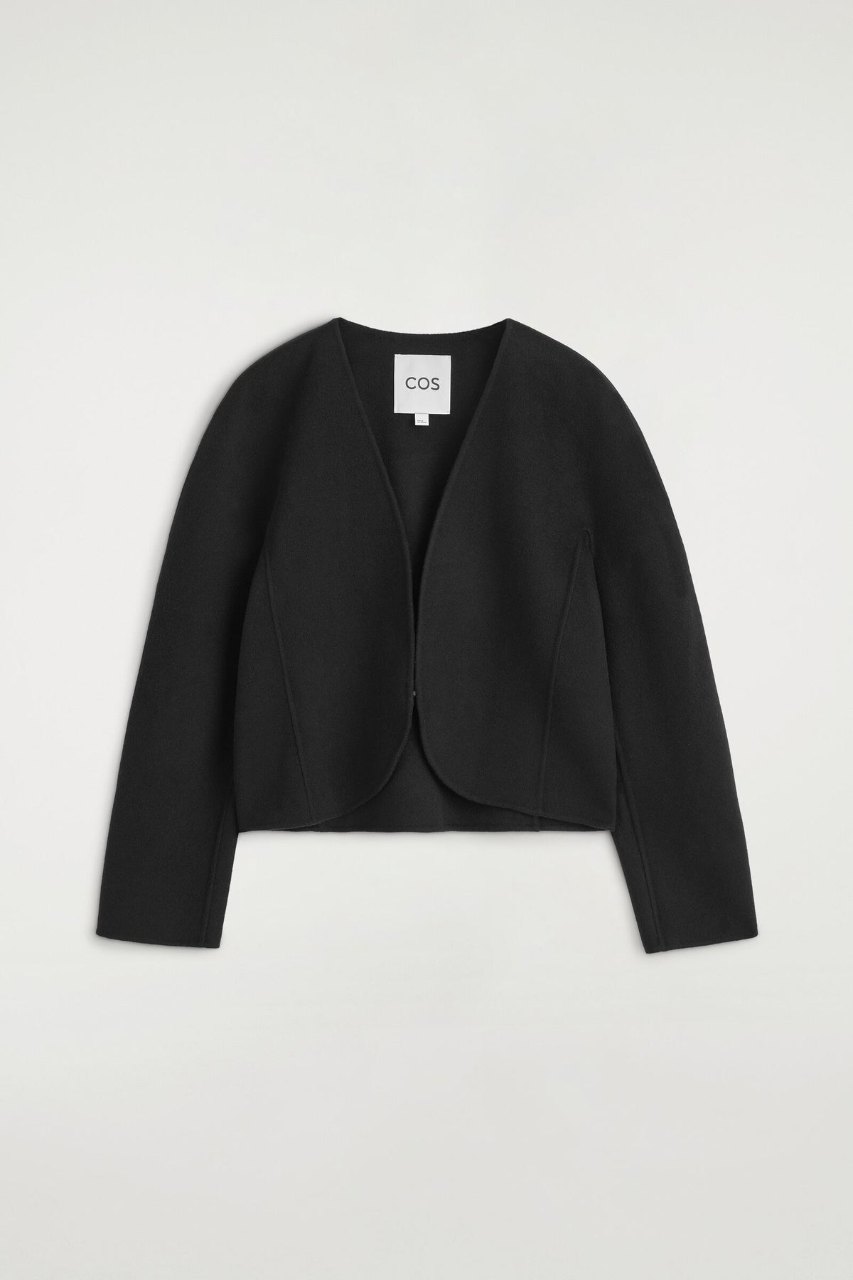 BLAZER CORTO DE MEZCLA DE LANA REVERSIBLE - NEGRO | DescriptiveStillLife