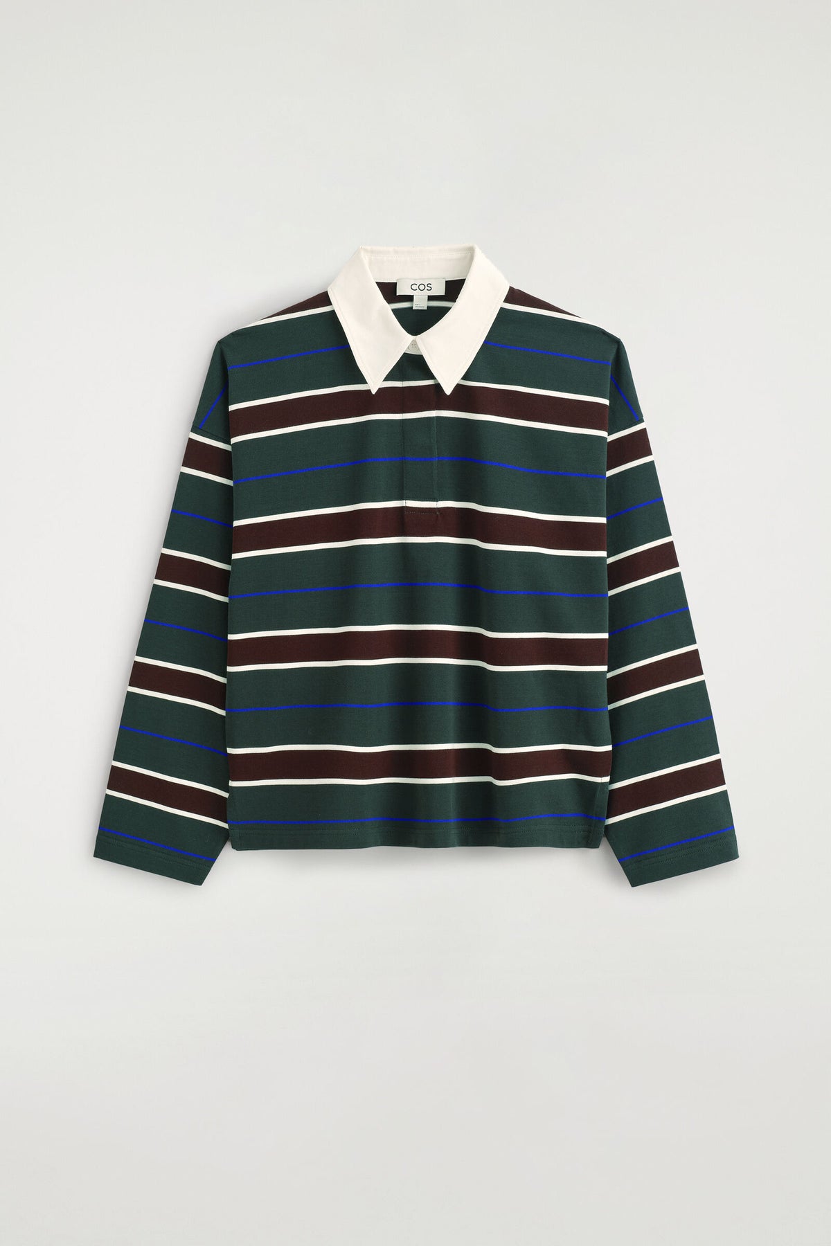 CAMISA DE RUGBY DE ALGODÓN A RAYAS - VERDE / AZUL / MARRÓN / A RAYAS | DescriptiveStillLife