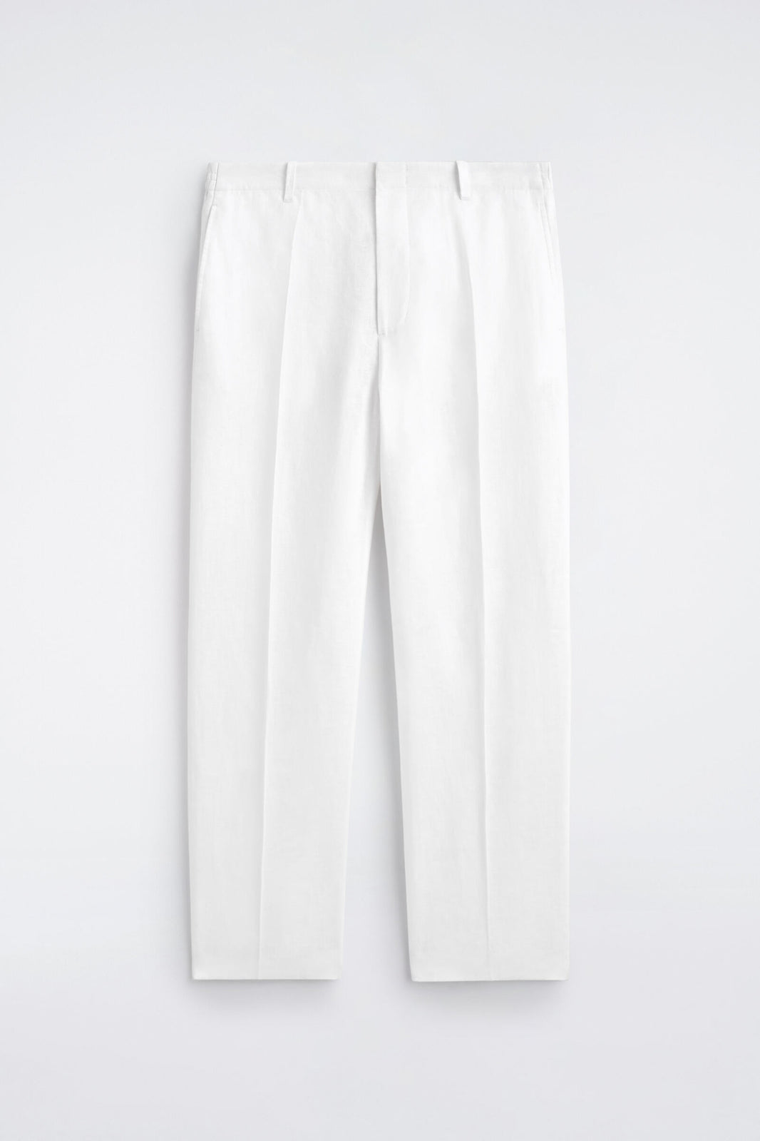 PANTALONES DE LINO DE AJUSTE RELAJADO Y DE CORTE RECTO - BLANCO | DescriptiveStillLife