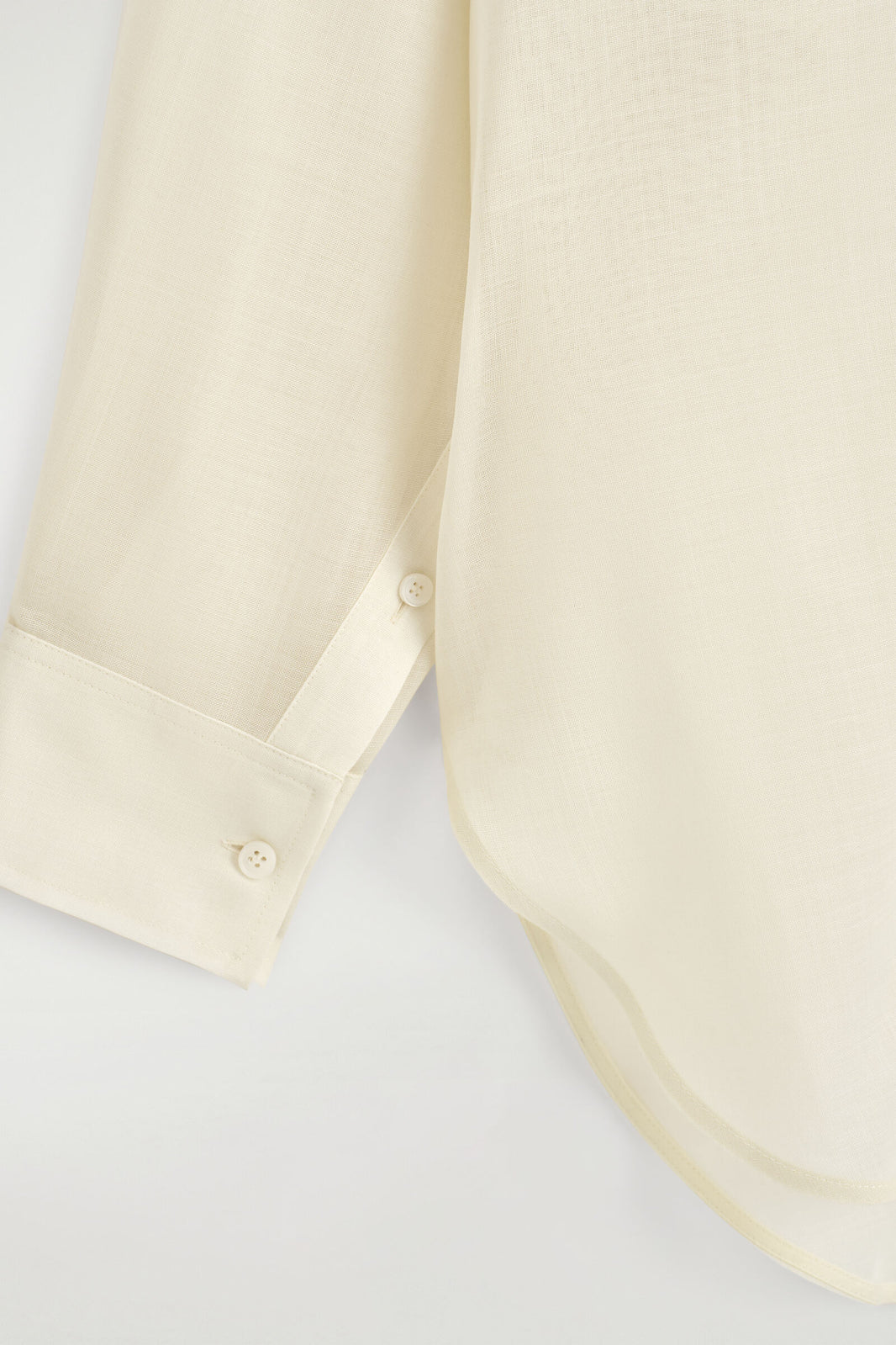 CAMISA FLUIDA DE LANA-VOILE - CREMA | DescriptiveDetail