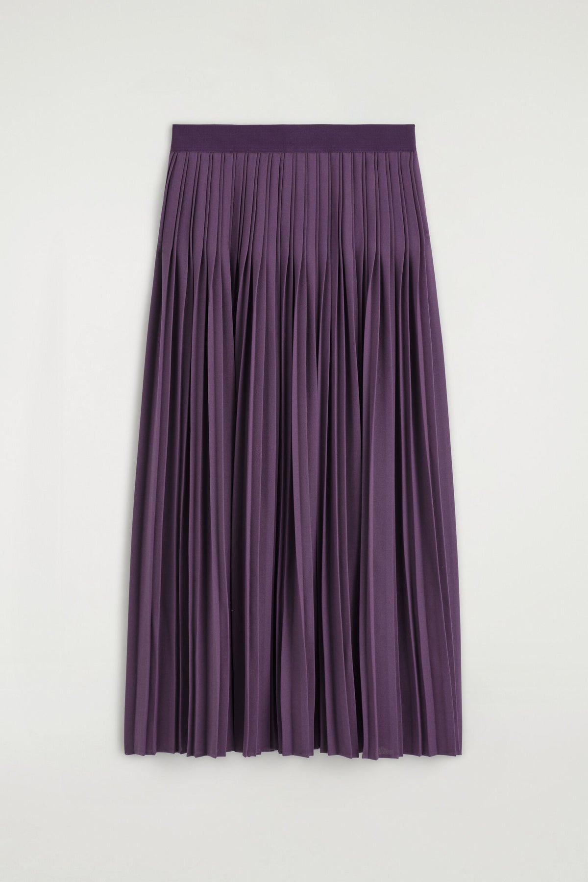 FALDA MIDI DE CREP PLISADA - MORADO | DescriptiveStillLife