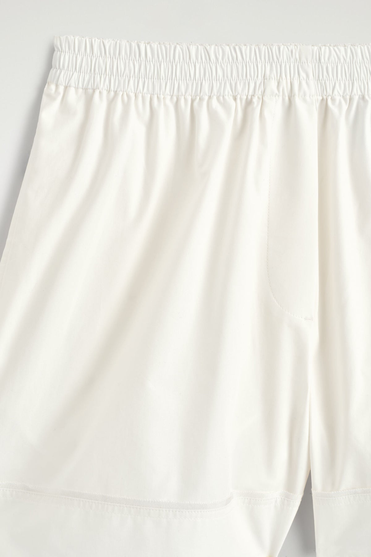 SHORTS DE ALGODÓN CON DETALLE DE GROS GRAIN ELÁSTICO - BLANCO - StillMedia/DescriptiveDetail
