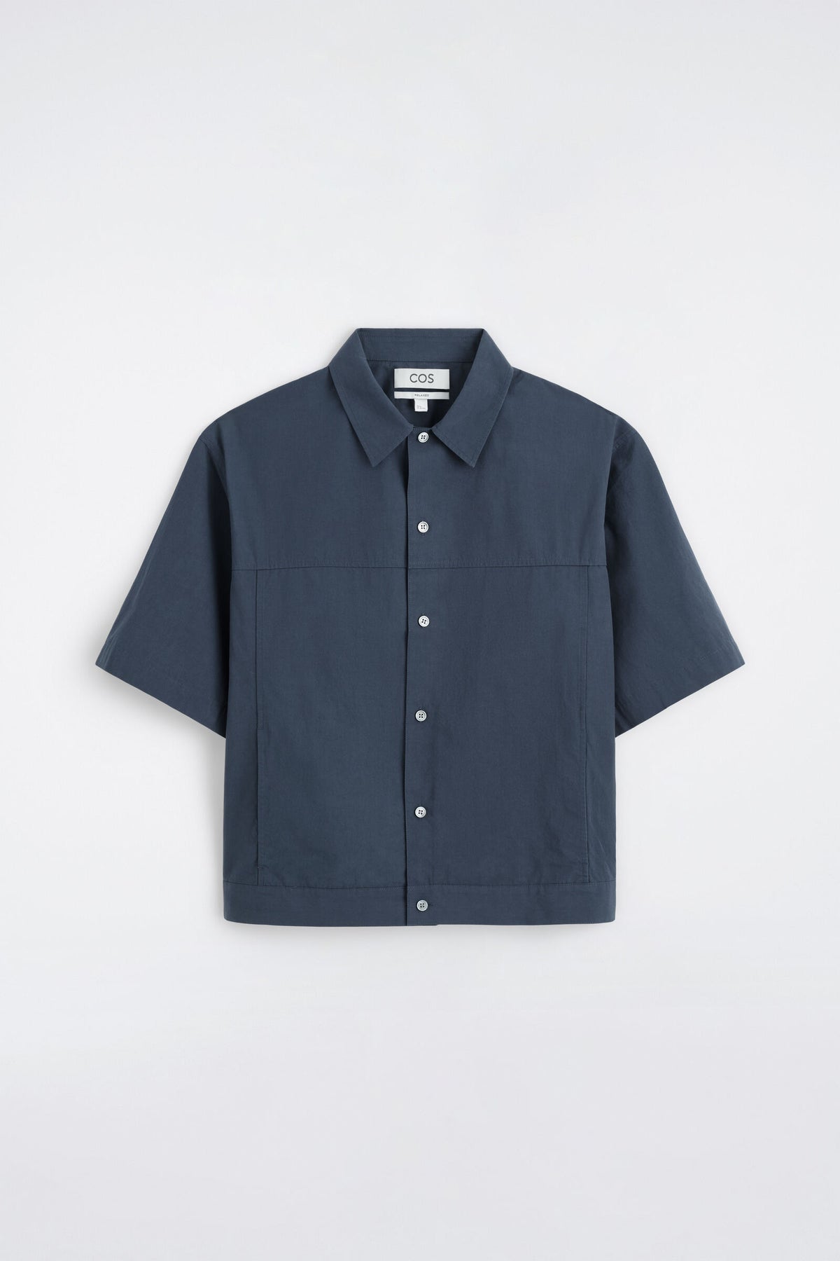 CAMISA UTILITY DE ALGODÓN-POPLIN DE CORTE CUADRADO - AZUL OSCURO | DescriptiveStillLife