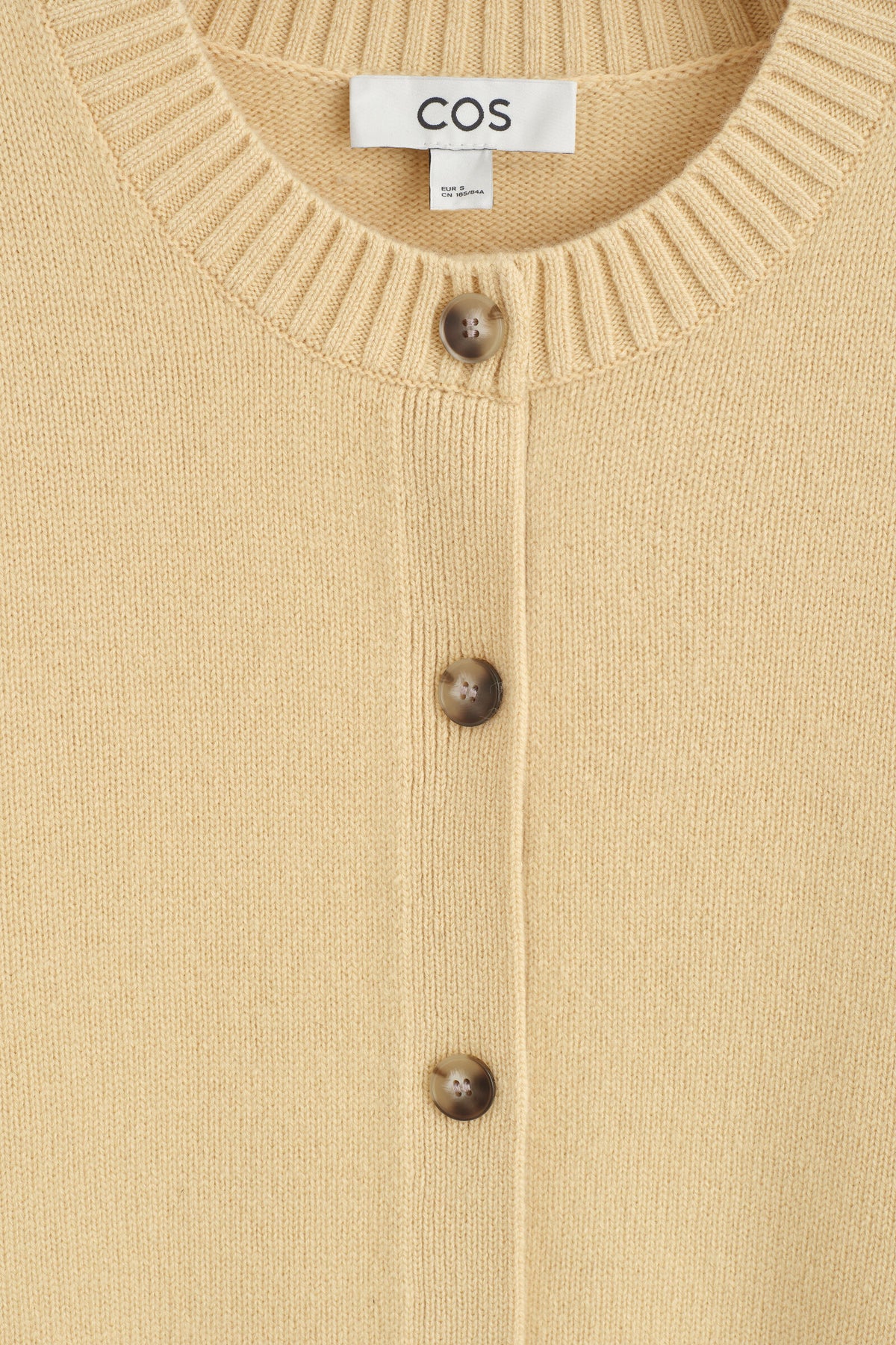 CÁRDIGAN DE LANA MERINO - AMARILLO MANTEQUILLA | DescriptiveDetail
