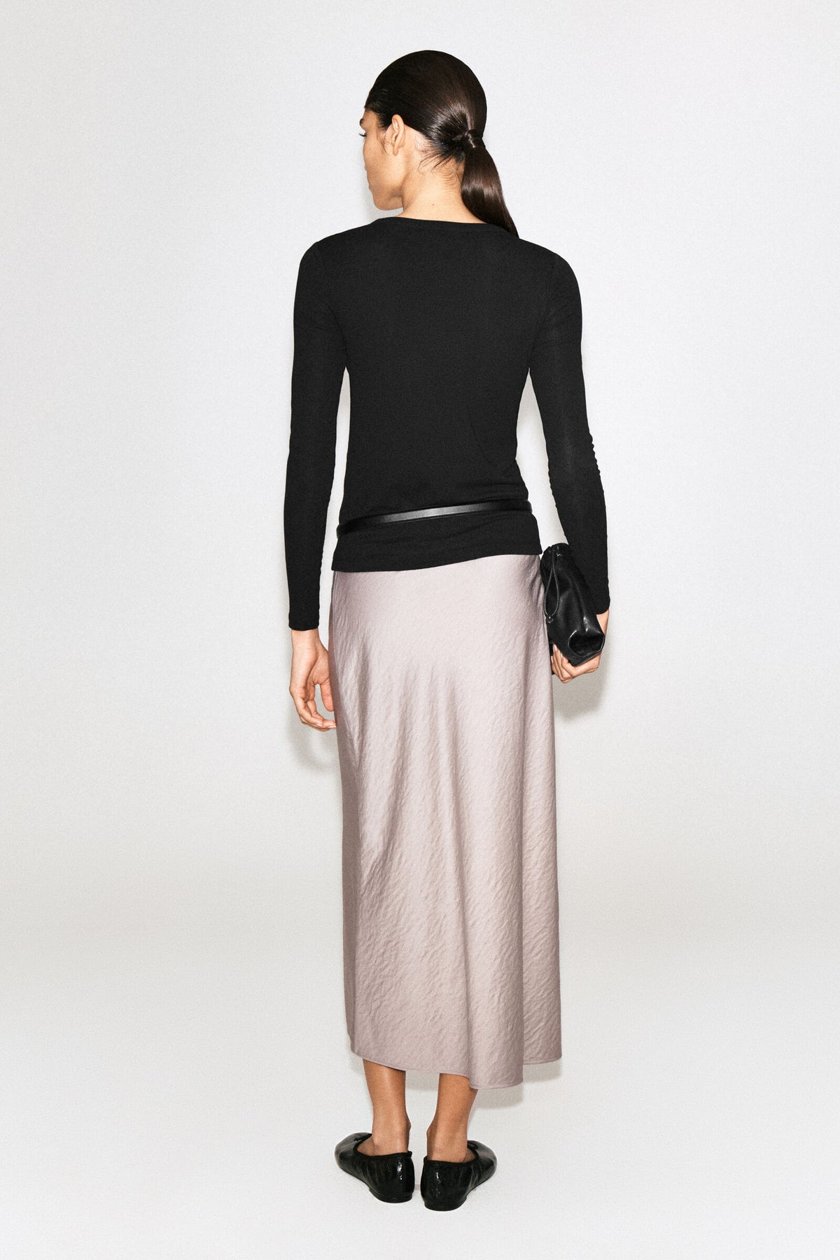 JERSEY CÁRDIGAN TOP - NEGRO