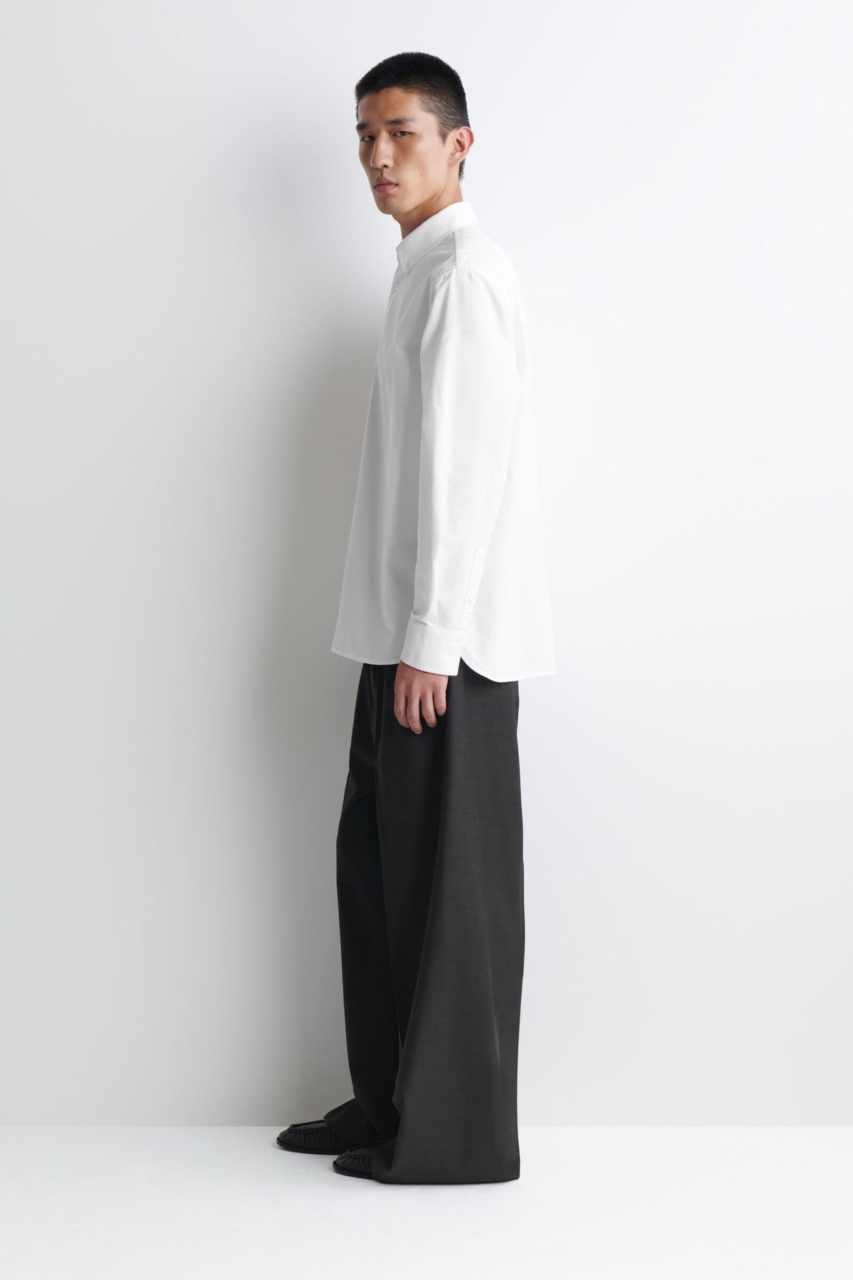 CAMISA DE ALGODÓN OXFORD - BLANCO