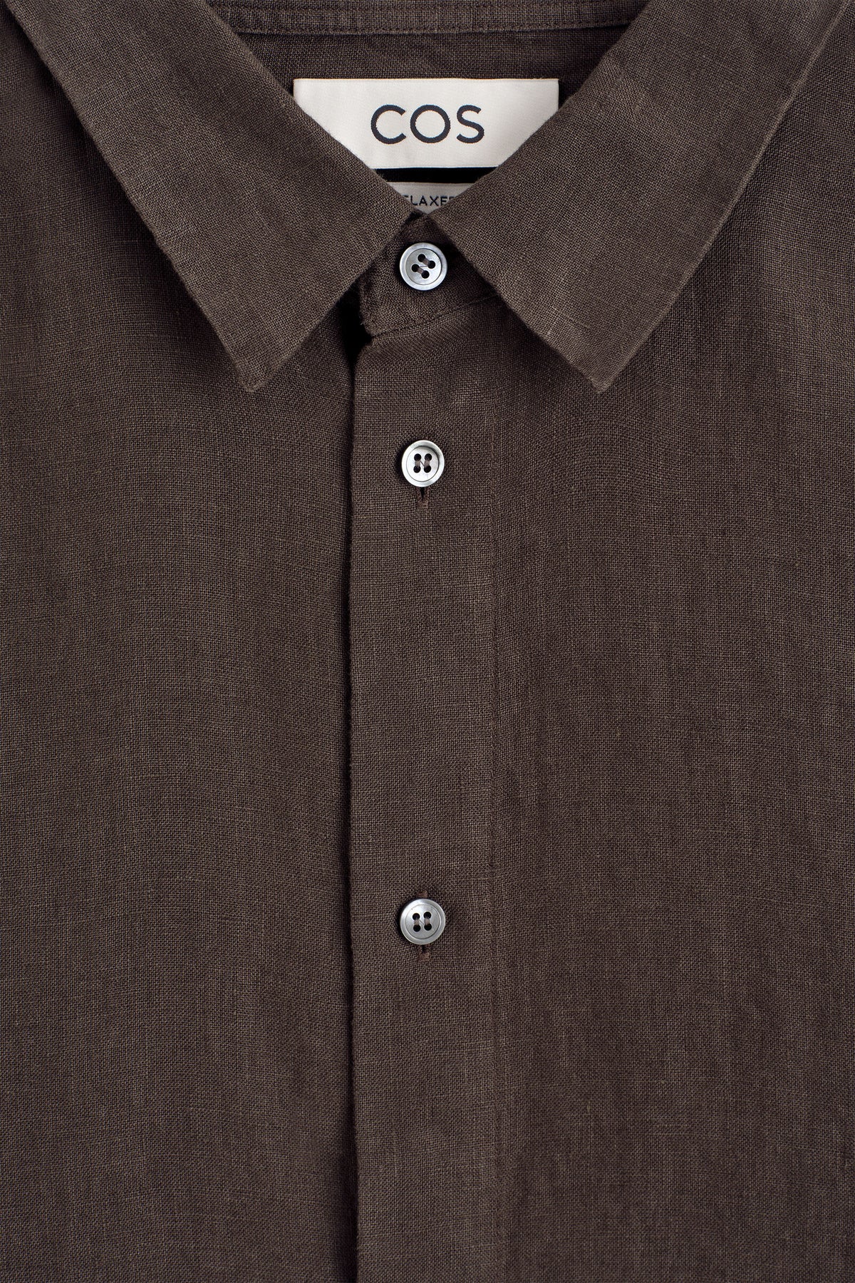 CAMISA DE LINO RELAJADA - MARRÓN | DescriptiveDetail