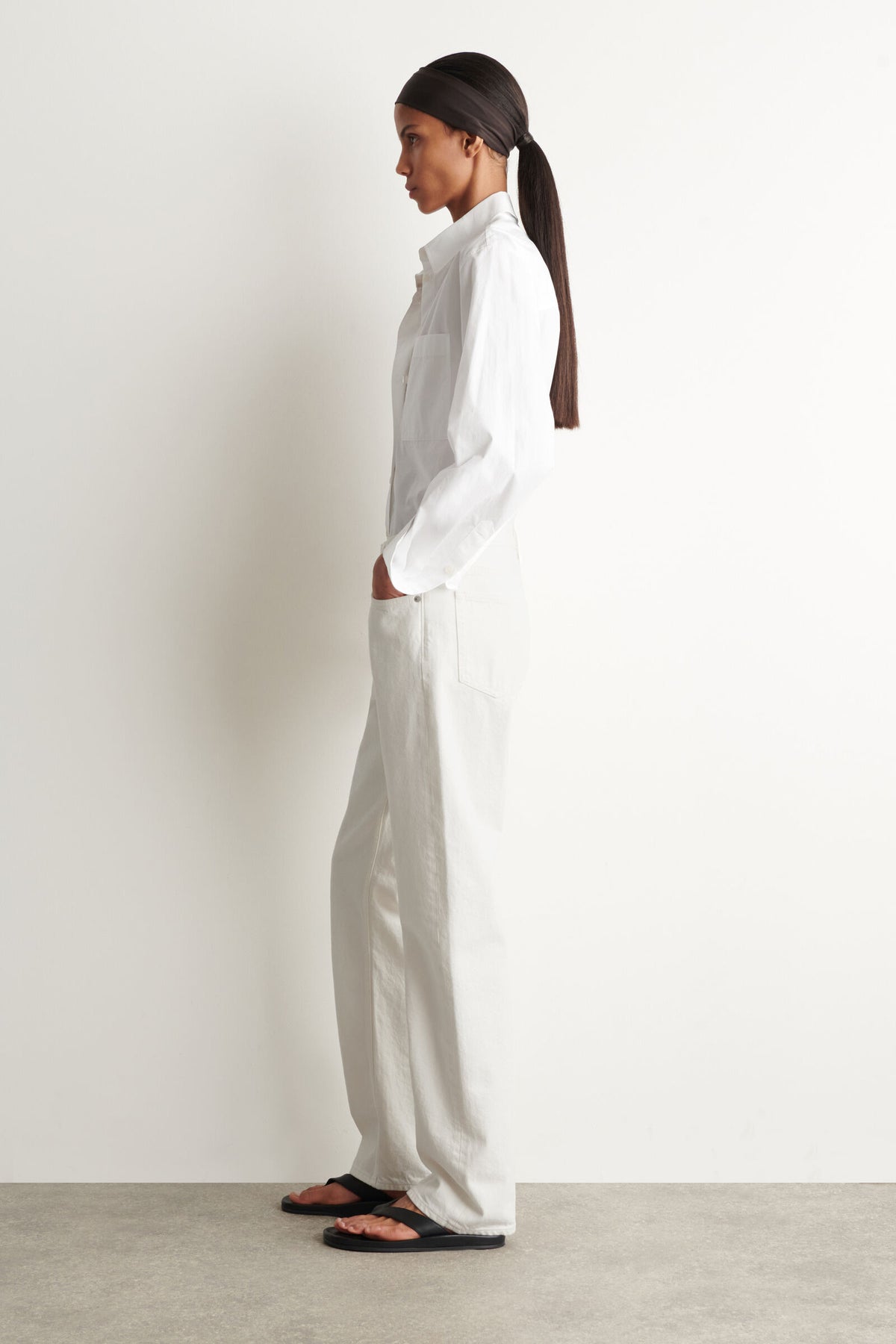 JEANS DE PIERNA RECTA CHORD - BLANCO