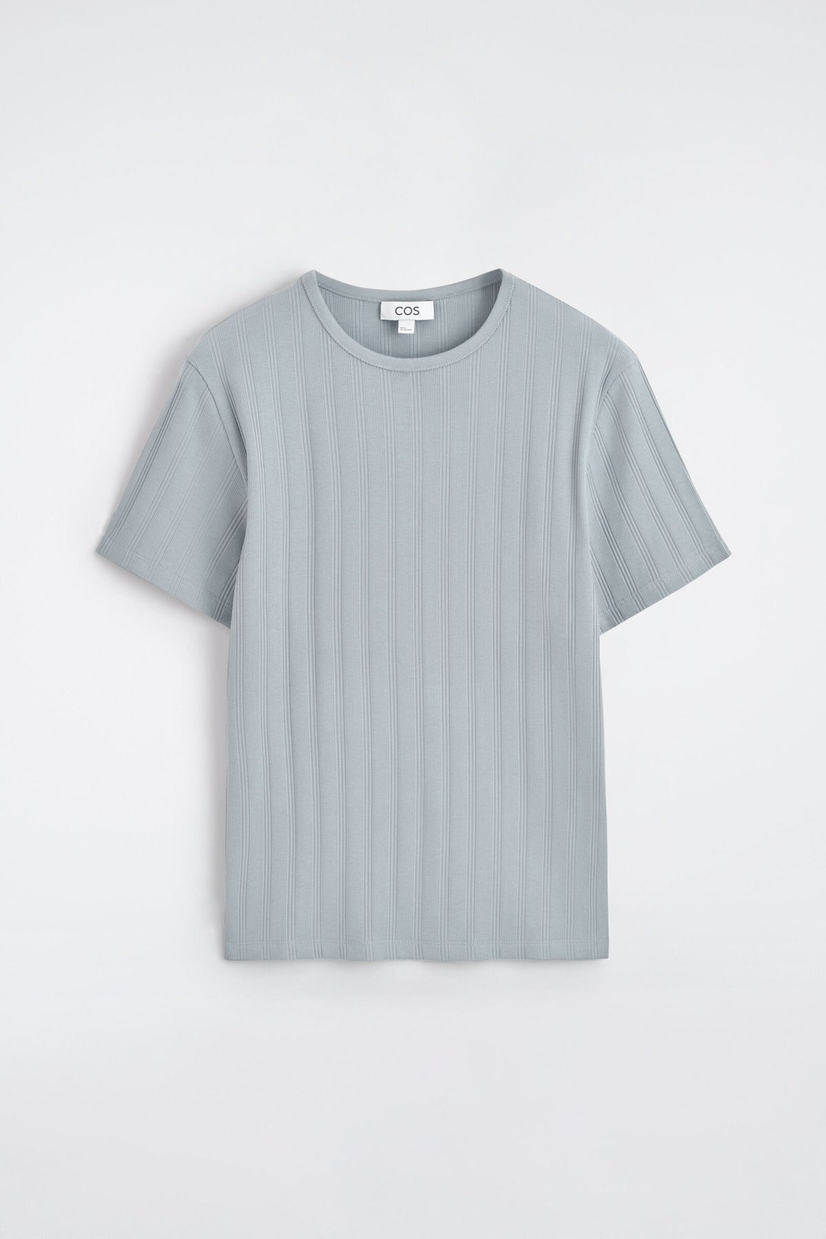 CAMISETA DE ALGODÓN ACANALADA DE AJUSTE SLIM - GRIS | DescriptiveStillLife
