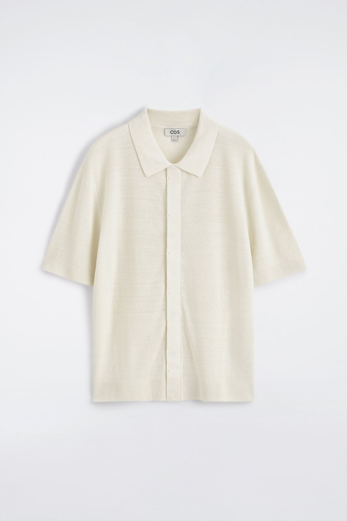 CAMISA DE LINO TEJIDA CON TEXTURA - CREMA | DescriptiveStillLife