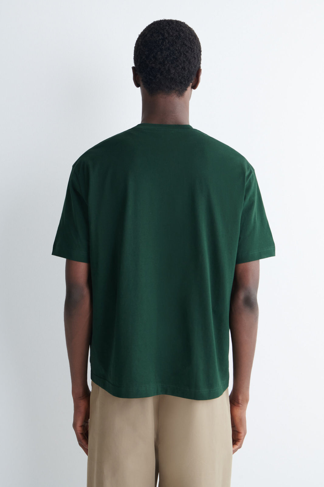 CAMISETA DE ALGODÓN RELAJADA Y LIGERA - VERDE OSCURO