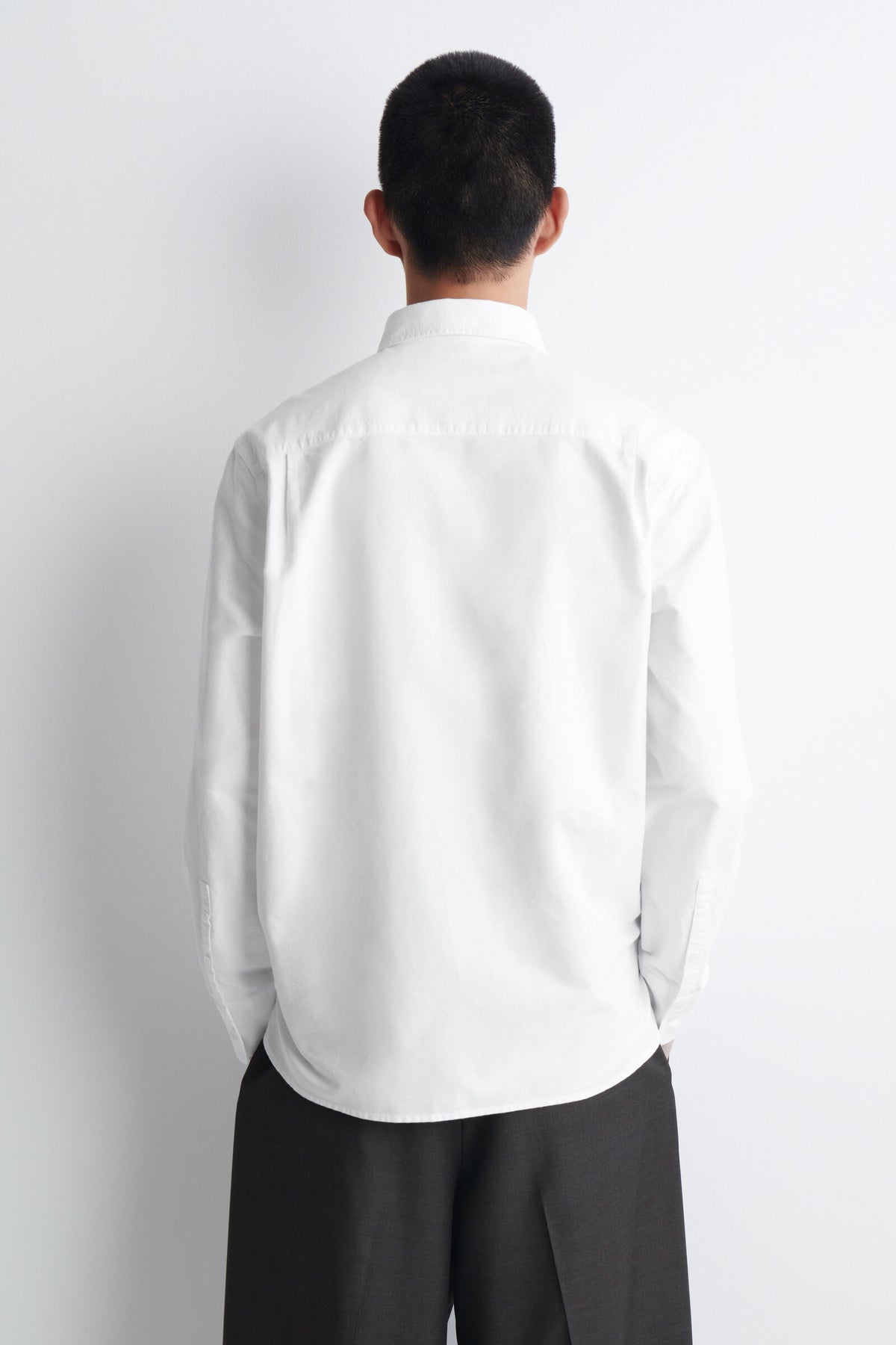 CAMISA DE ALGODÓN OXFORD - BLANCO