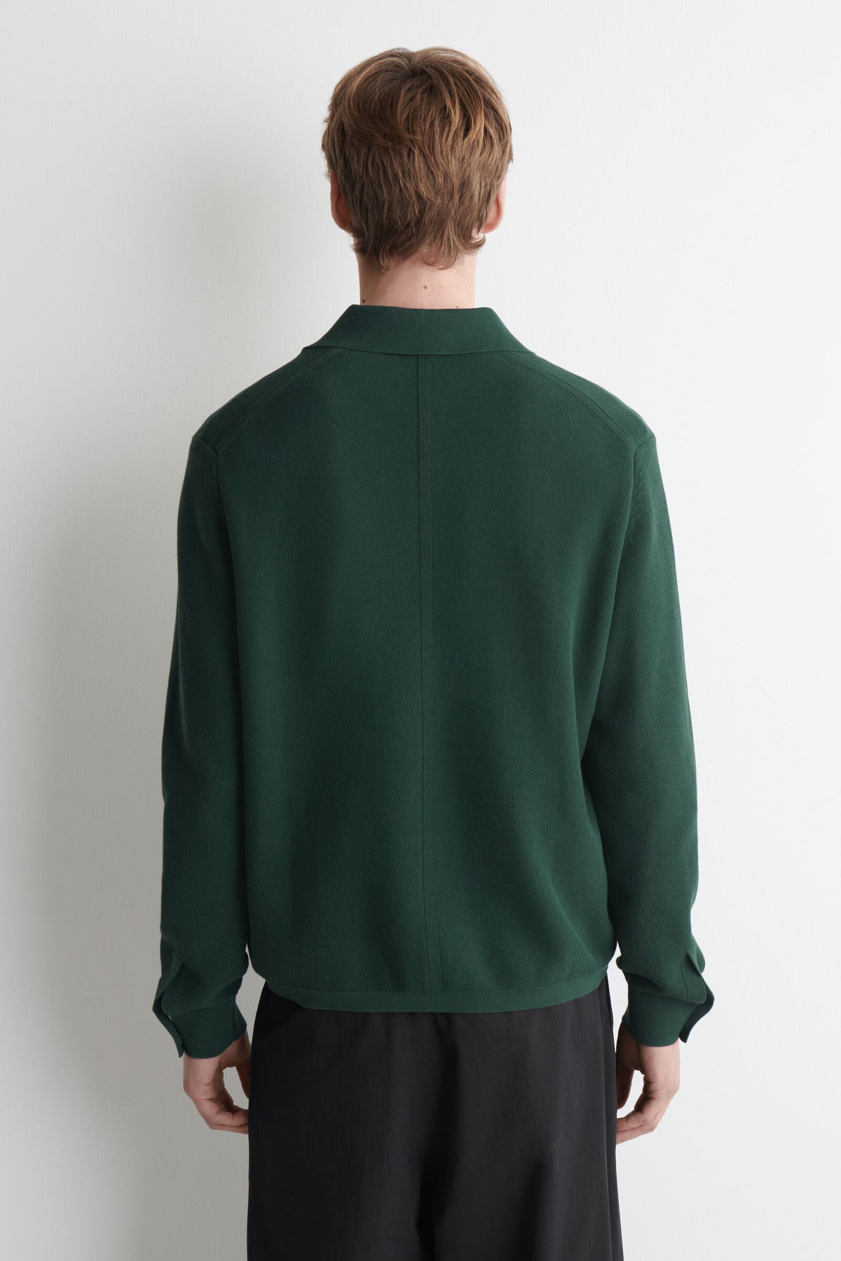 POLO DE PUNTO DE PANAL - VERDE OSCURO
