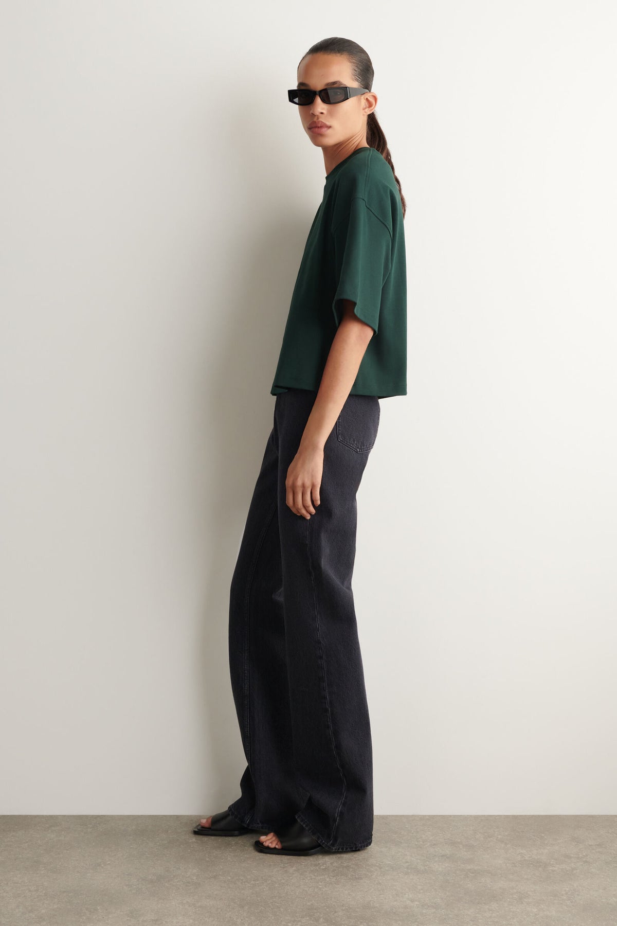 CAMISETA OVERSIZE ALGODÓN - VERDE OSCURO