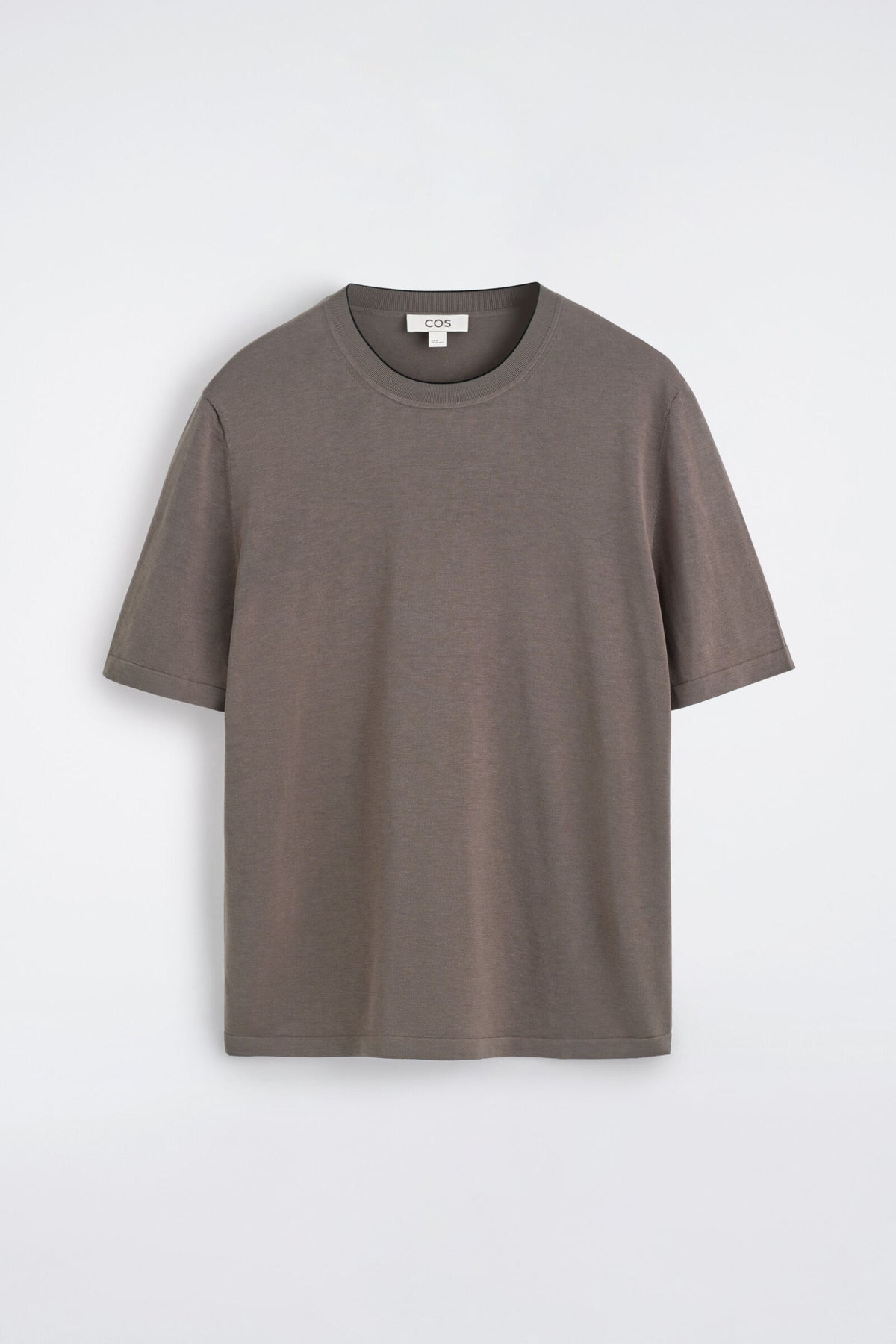 CAMISETA DE ALGODÓN Y SEDA CON PUNTERA EN CONTRASTE - BEIGE | DescriptiveStillLife