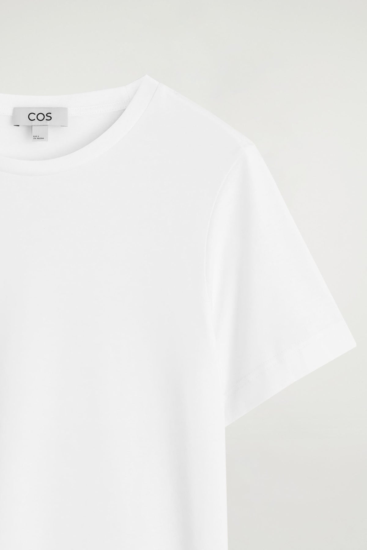 CAMISETA DE ALGODÓN CON CUELLO REDONDO - BLANCO | DescriptiveDetail