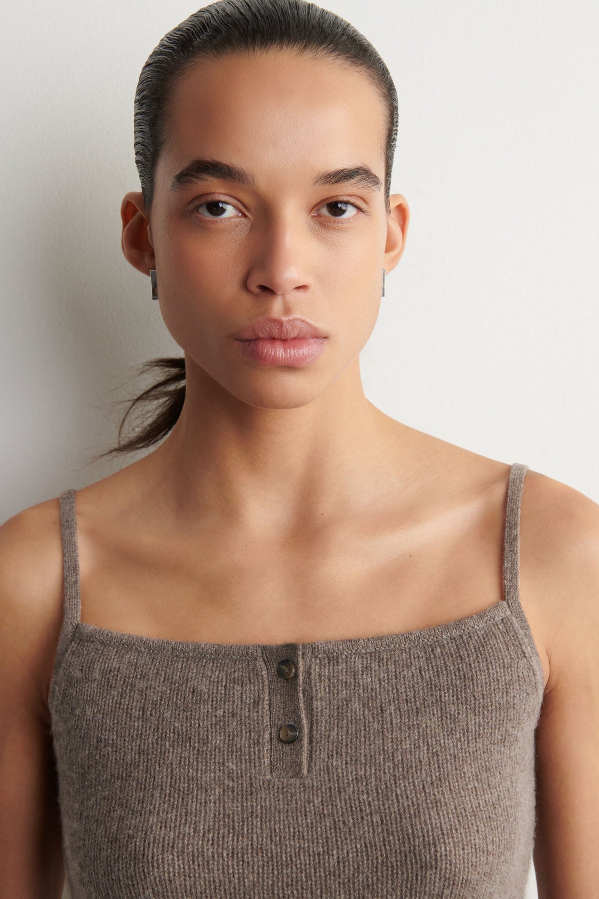 TOP TIRANTES 100% CASHMERE - MARRÓN JASPEADO - StillMedia/Lookbook