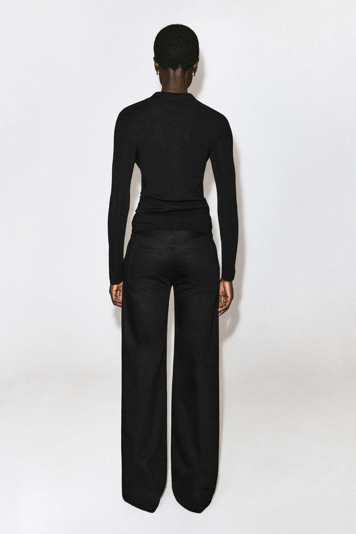 PANTALONES DE MEZCLILLA DE PIERNA RECTA - NEGRO