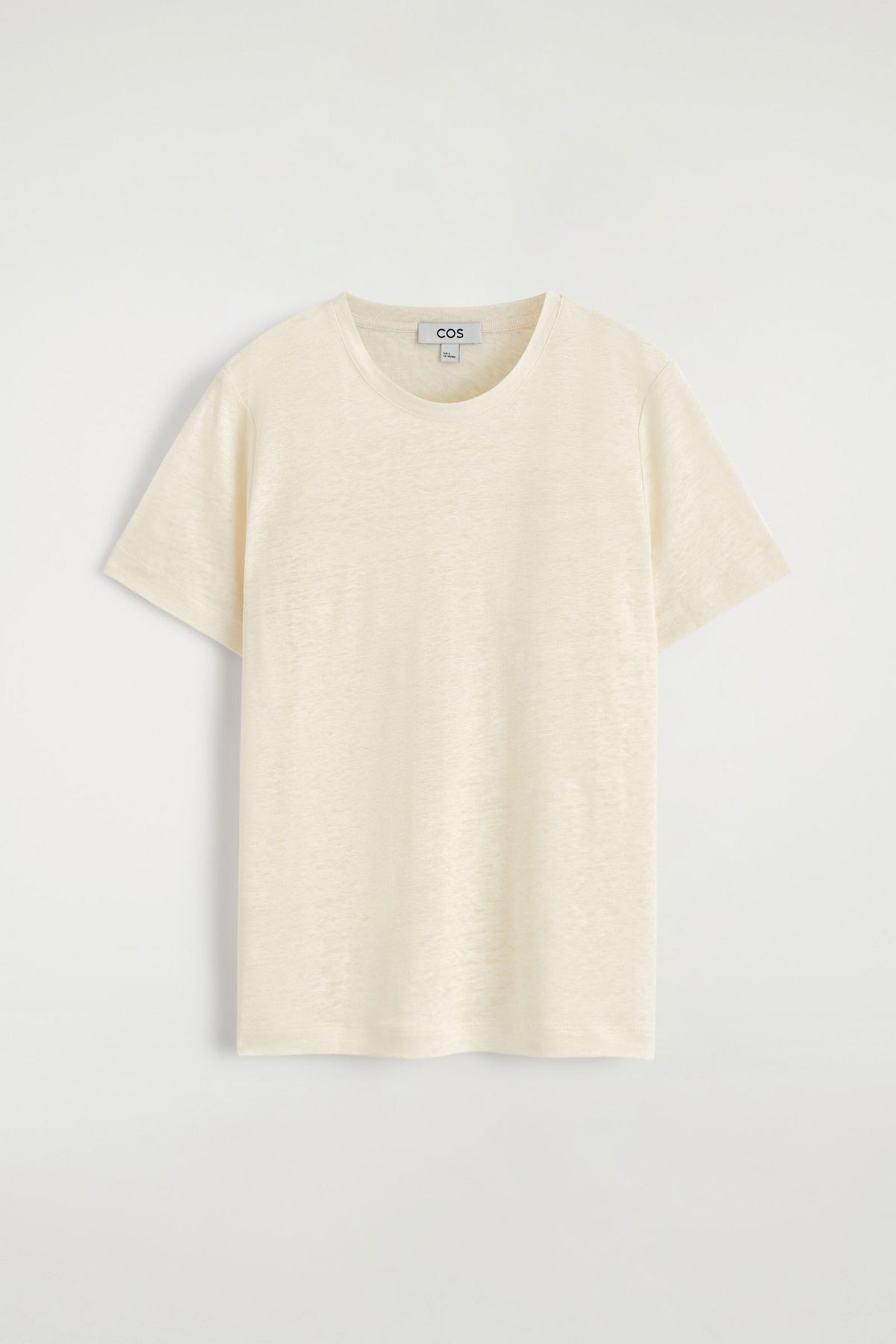 CAMISETA DE LINO CON CUELLO REDONDO - HUESO - StillMedia/DescriptiveStillLife