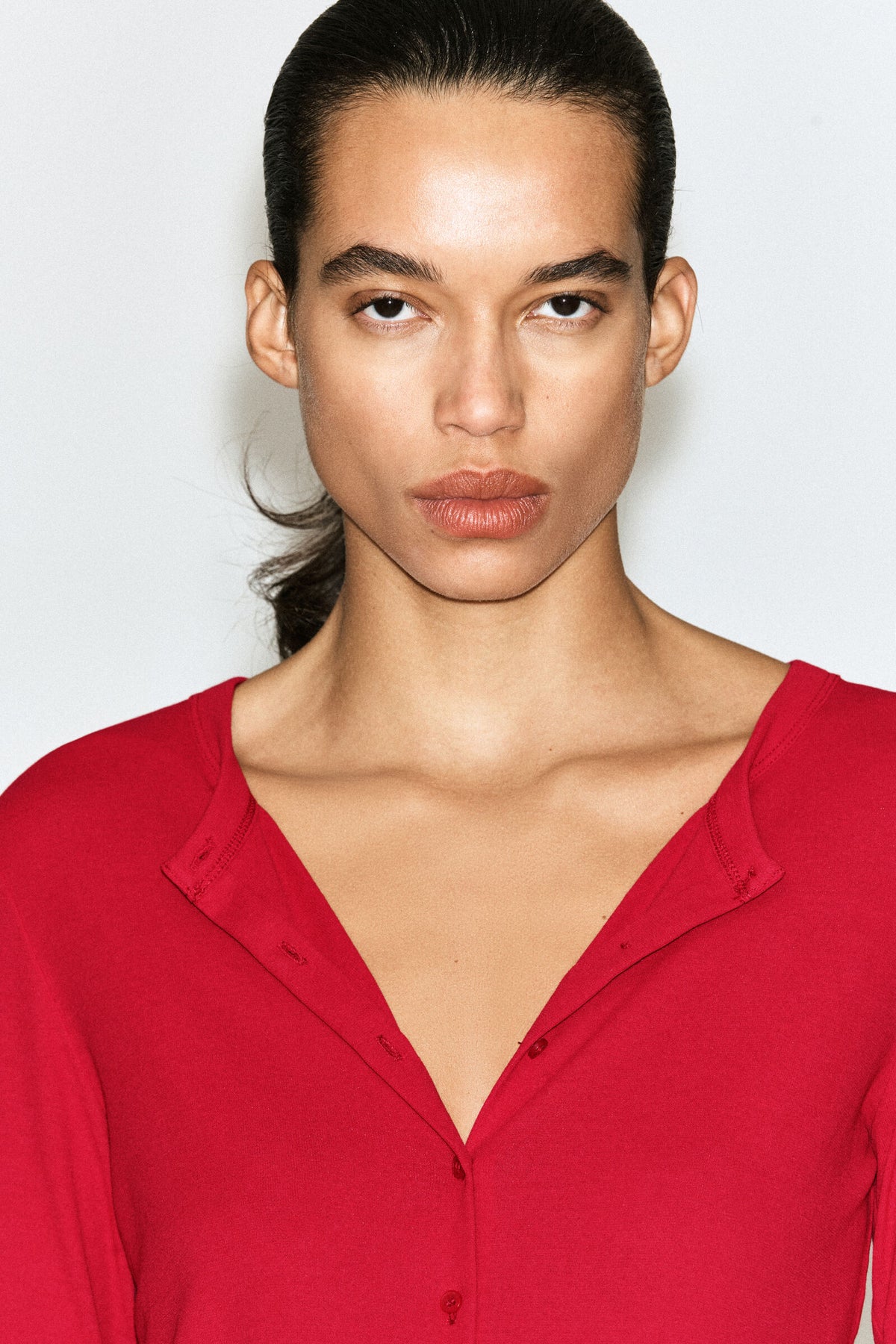 JERSEY CÁRDIGAN TOP - ROJO