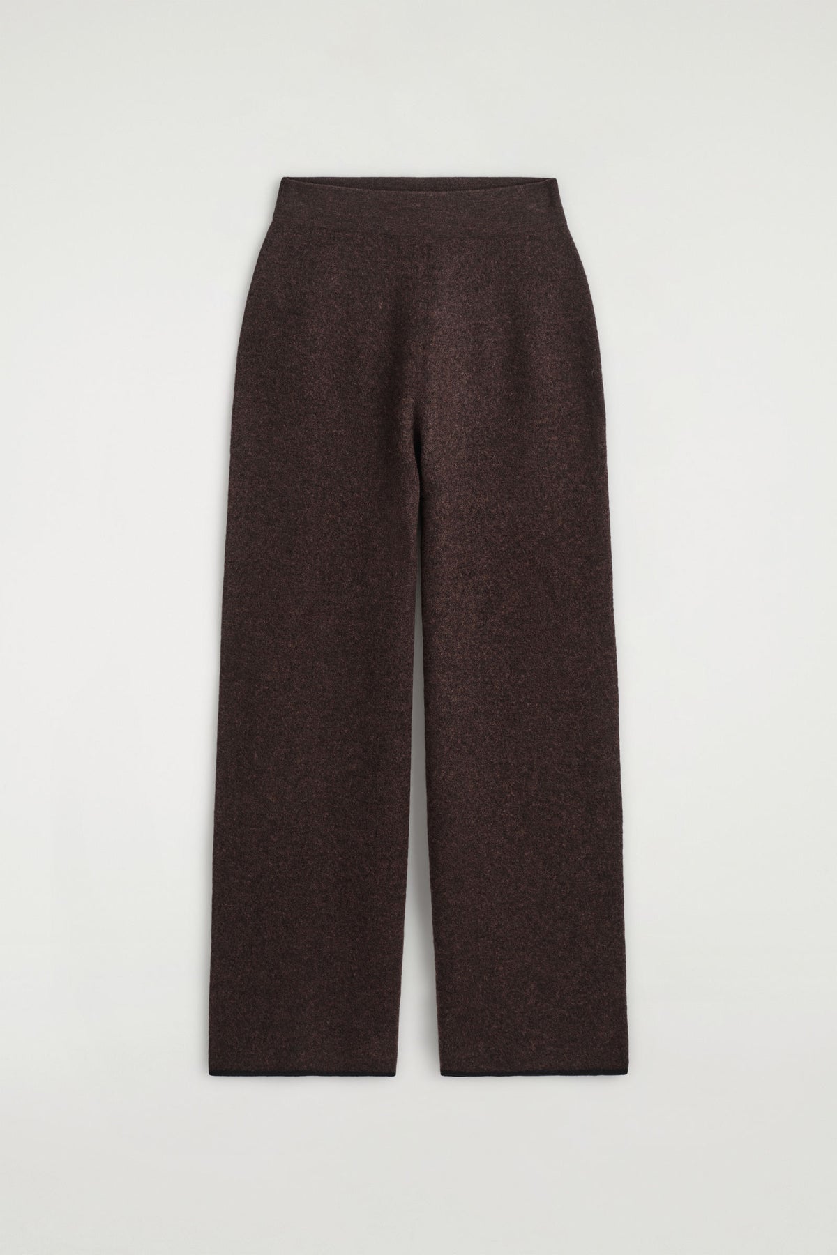 PANTALONES DE LANA MERINO HERVIDA DE PIERNA ANCHA - MARRÓN JASPEADO - StillMedia/DescriptiveStillLife