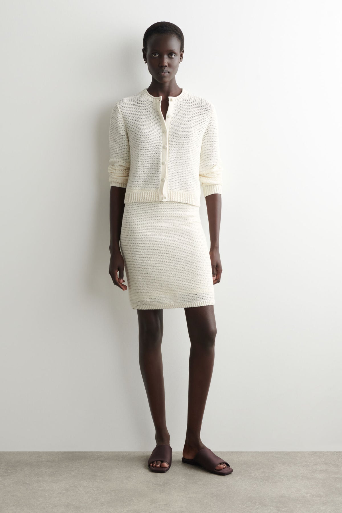 MINIFALDA DE ALGODÓN TEJIDO CON TEXTURA - BLANCO - StillMedia/Lookbook