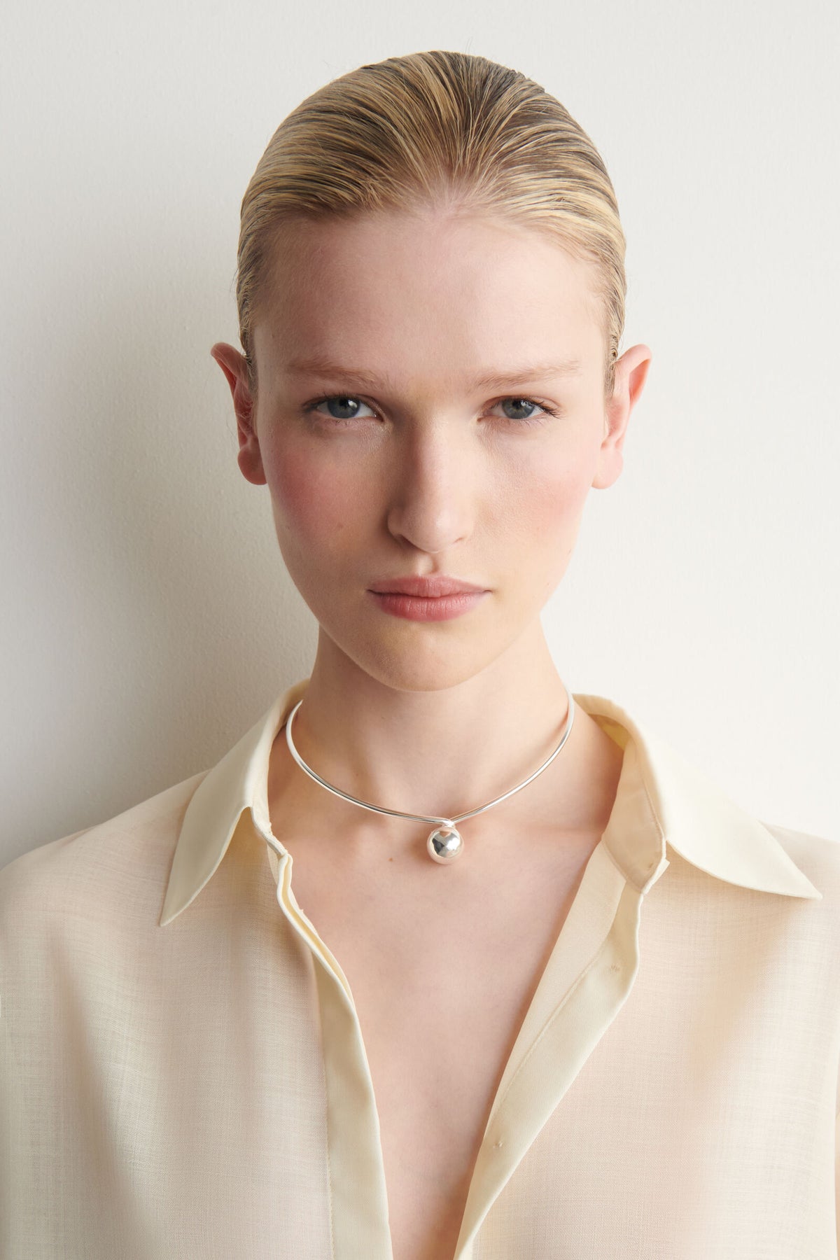 CAMISA FLUIDA DE LANA-VOILE - CREMA