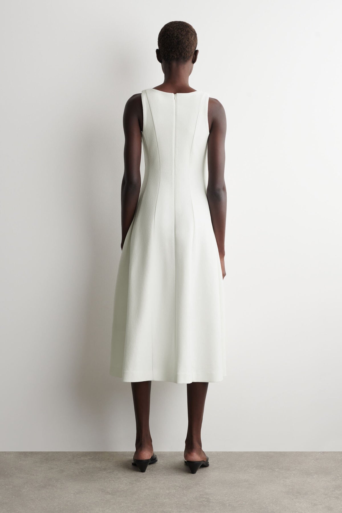 VESTIDO MIDI DE ALGODÓN ESCULPIDO - BLANCO - StillMedia/Lookbook