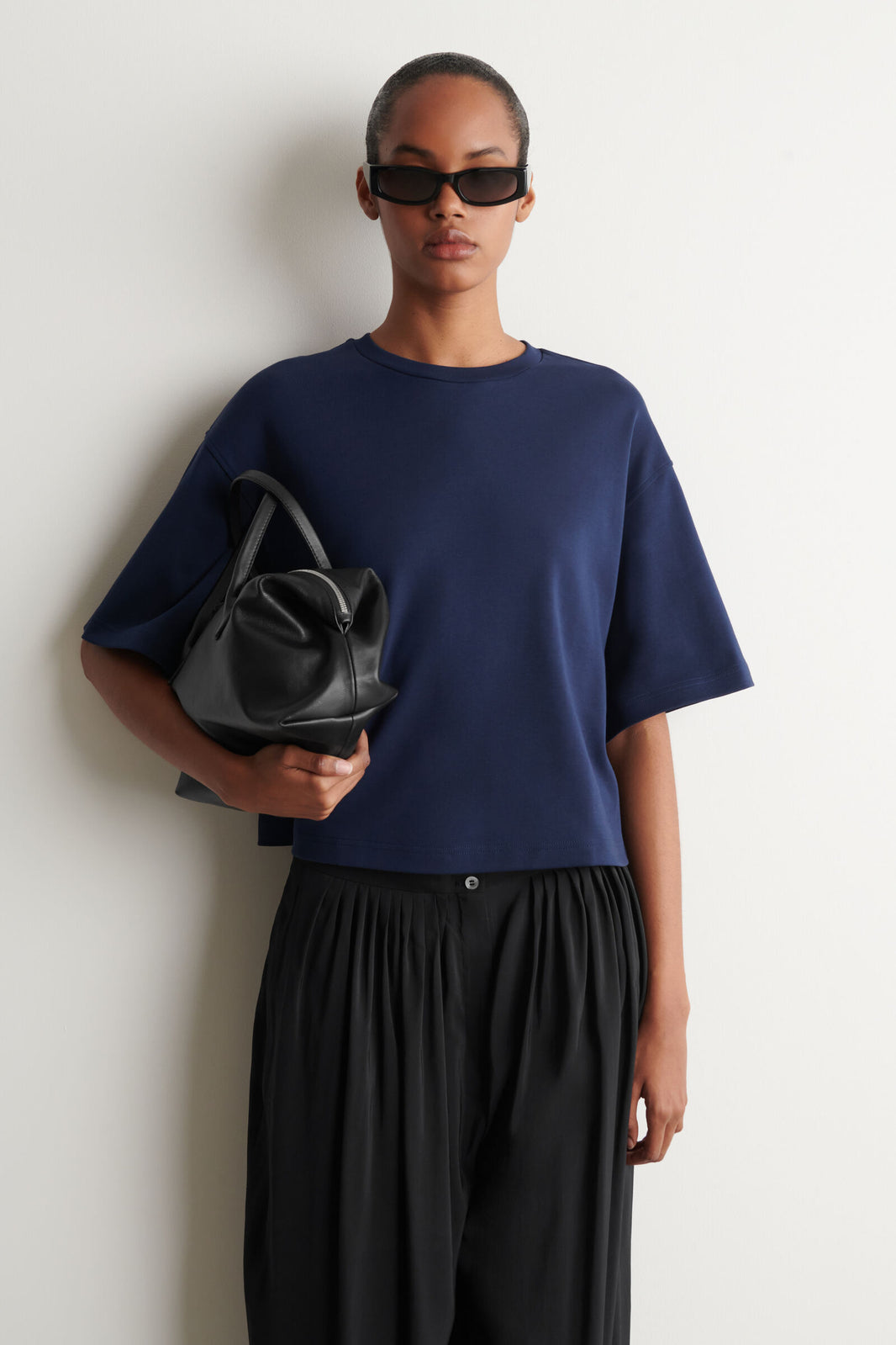 CAMISETA OVERSIZE ALGODÓN - AZUL MARINO