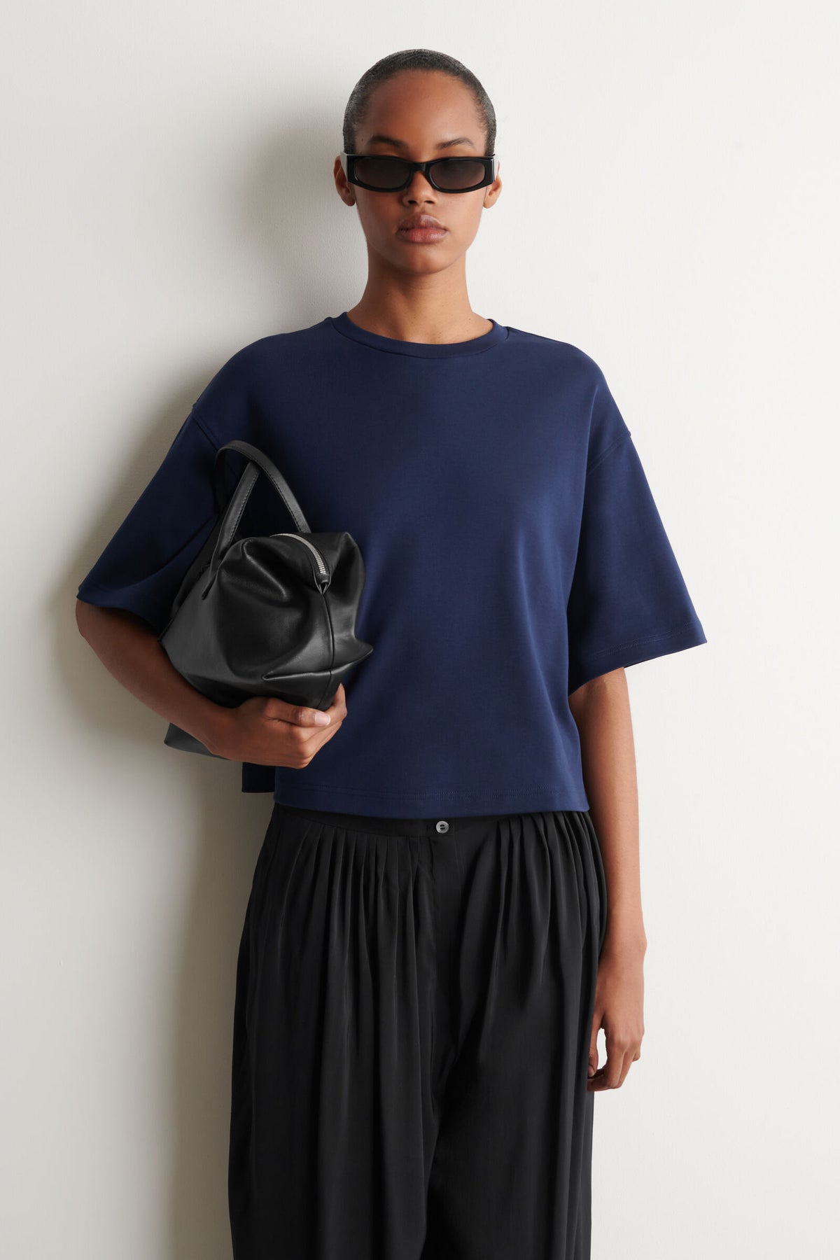 CAMISETA OVERSIZE ALGODÓN - AZUL MARINO