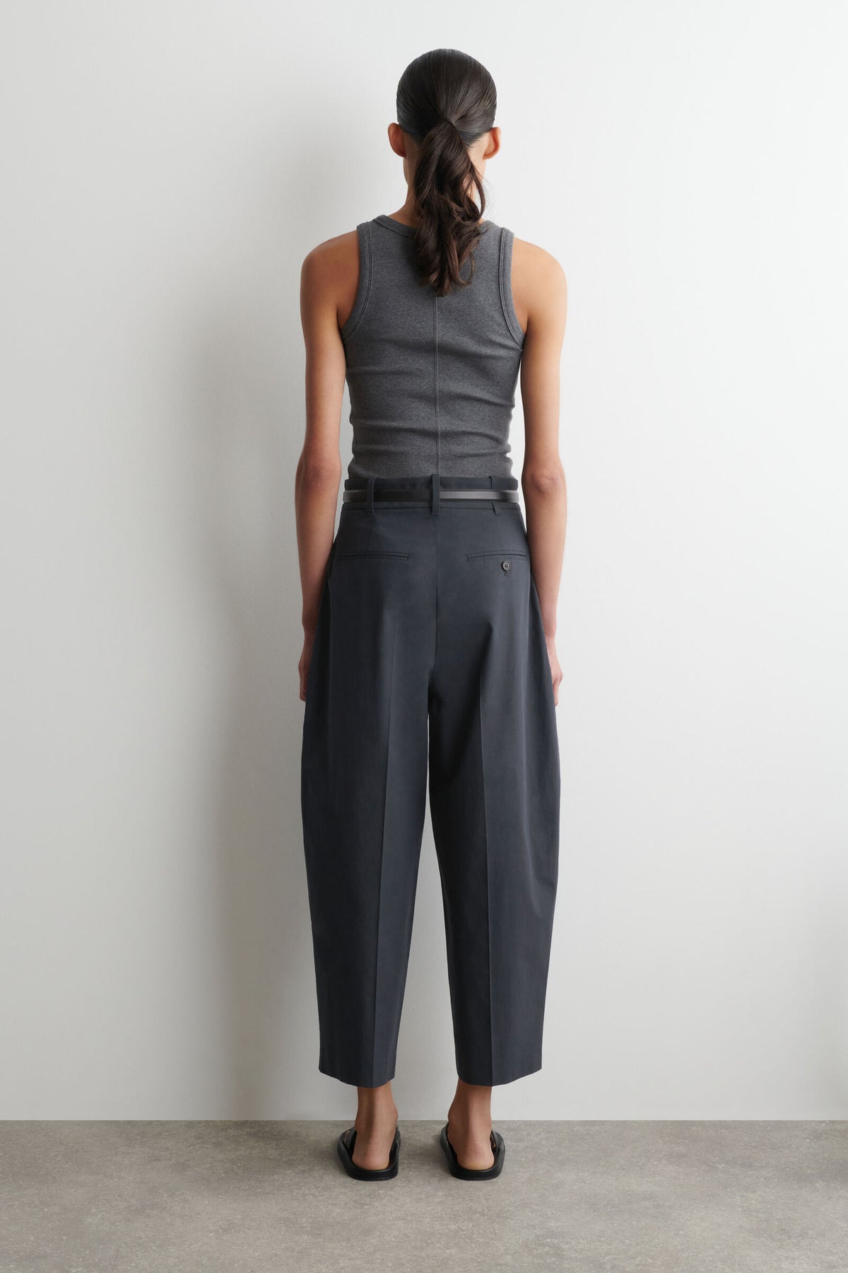 PANTALONES DE ALGODÓN SASTREROS DE CORTE RECTO - MARINO