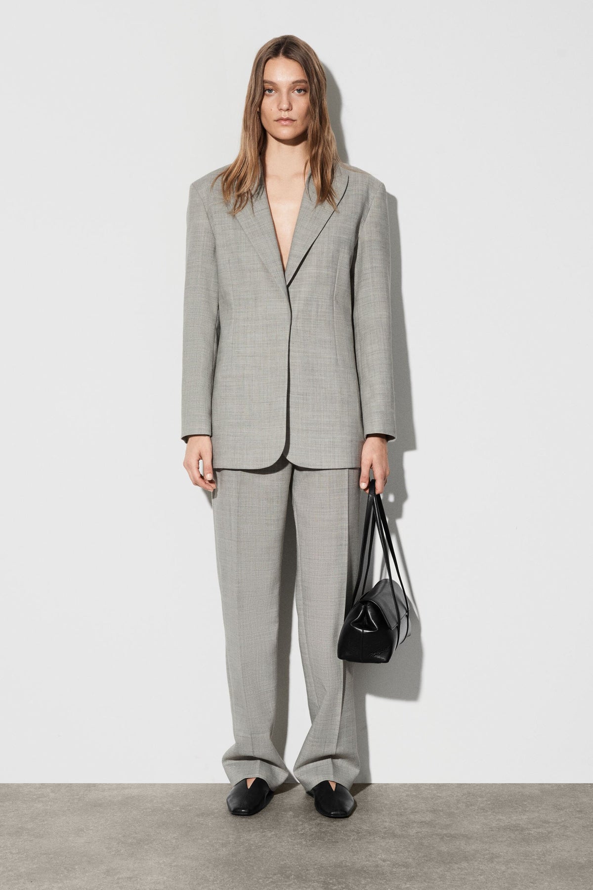 BLAZER ESTRUCTURADO DE MEZCLA DE LANA - TAUPE JASPEADO - StillMedia/Lookbook