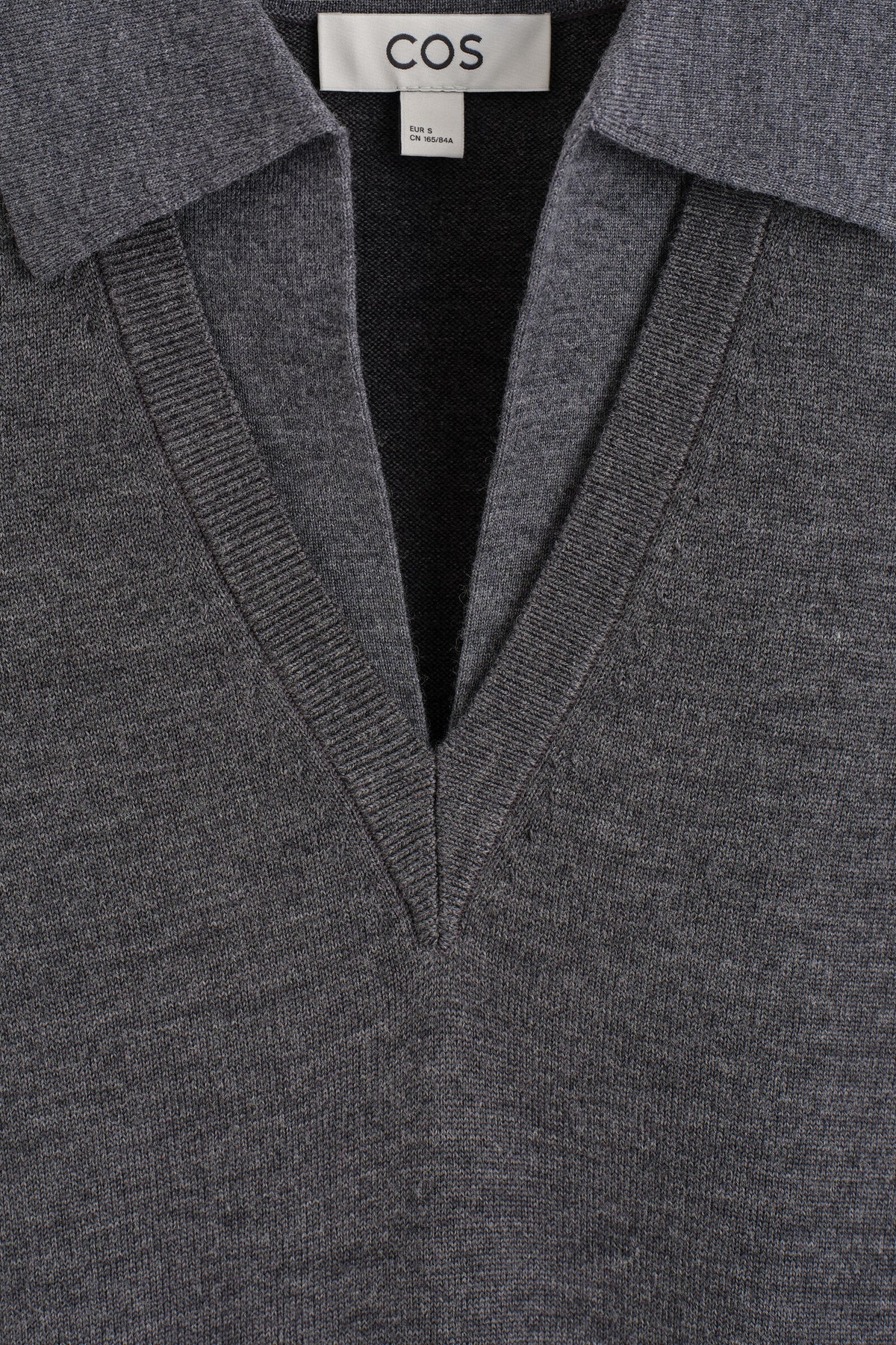 VESTIDO MINI POLO DE LANA MERINO - GRIS MÉLANGE | DescriptiveDetail