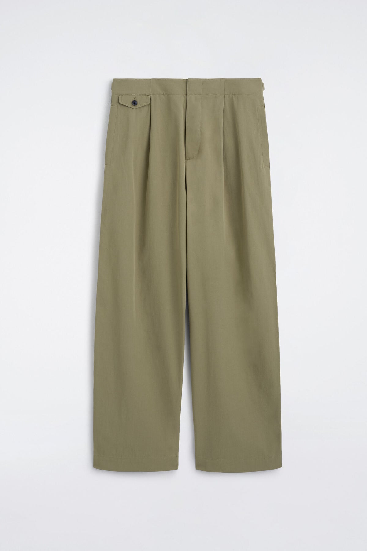 PANTALONES DE CORTE RELAJADO Y PIERNA ANCHA CON BOLSILLOS - KAKI | DescriptiveStillLife