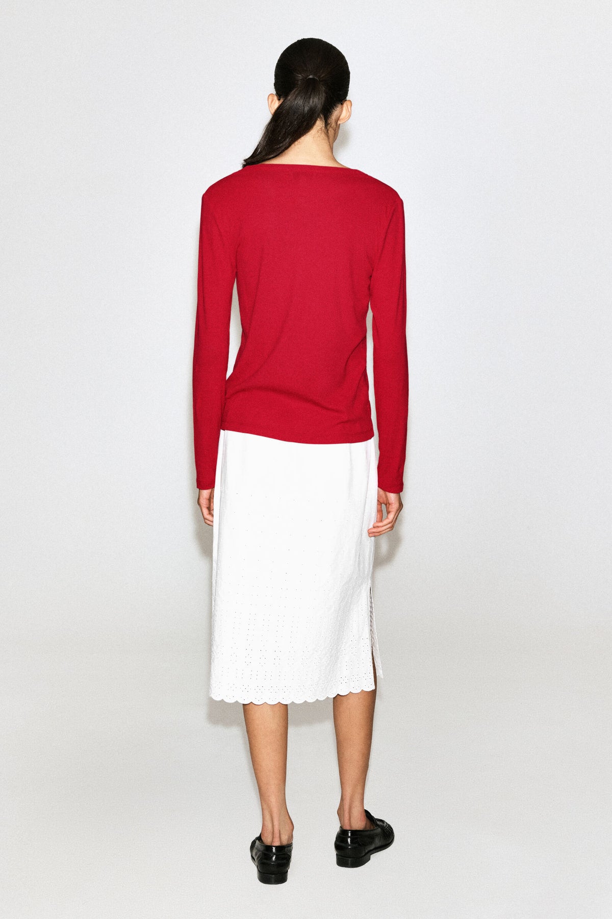 JERSEY CÁRDIGAN TOP - ROJO