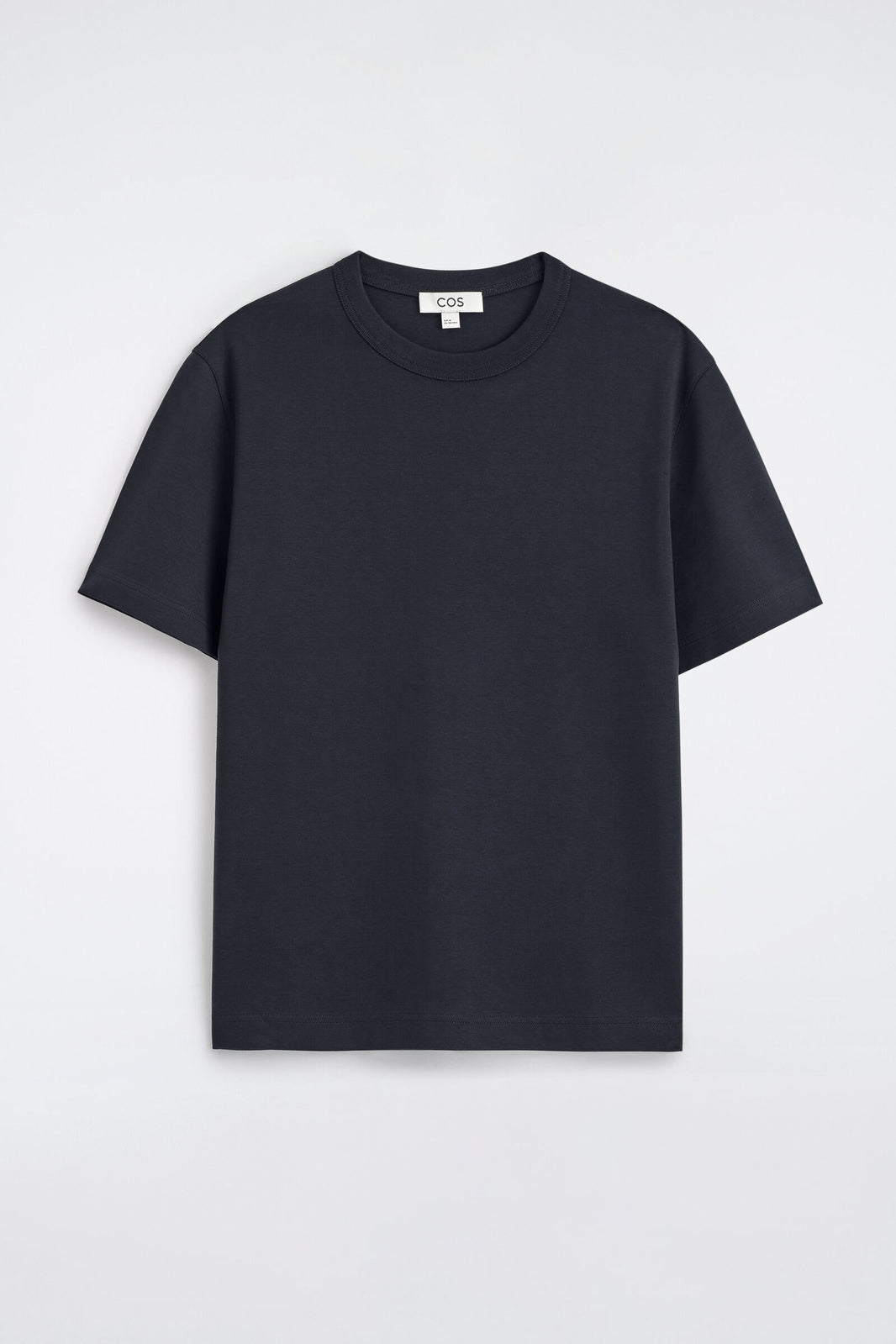 CAMISETA DE ALGODÓN ENTRELAZADO CON CUELLO REDONDO - AZUL MARINO | DescriptiveStillLife