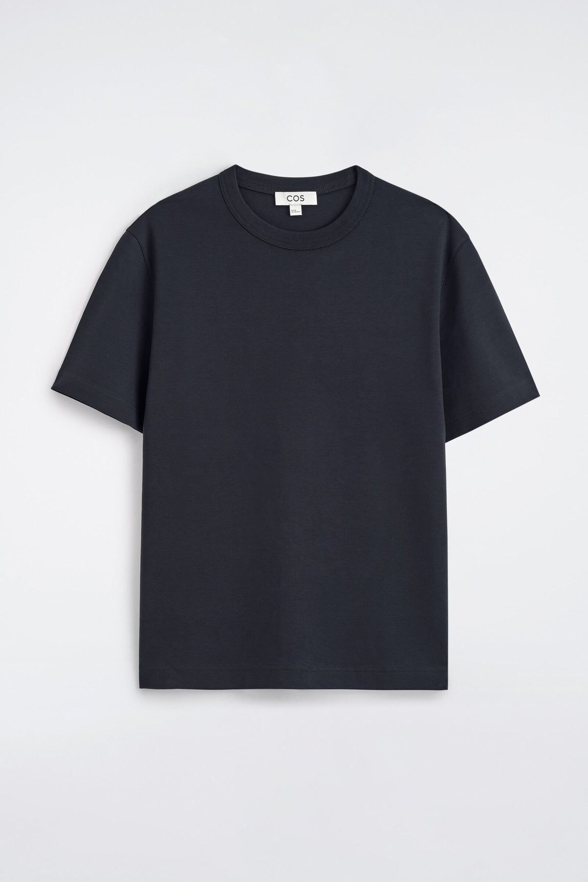 CAMISETA DE ALGODÓN ENTRELAZADO CON CUELLO REDONDO - AZUL MARINO | DescriptiveStillLife