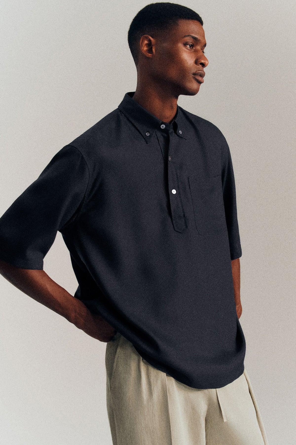 CAMISA POPOVER OVERSIZE - AZUL MARINO