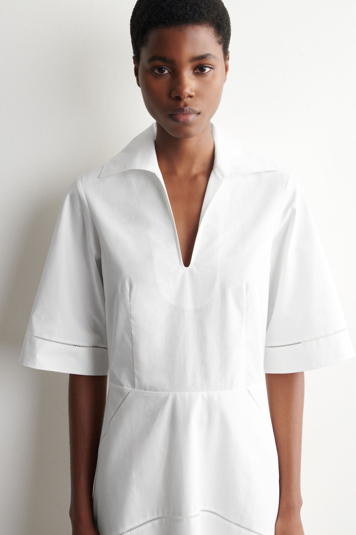 VESTIDO MIDI DE PIMA COTTON BORDADO - BLANCO - StillMedia/Lookbook